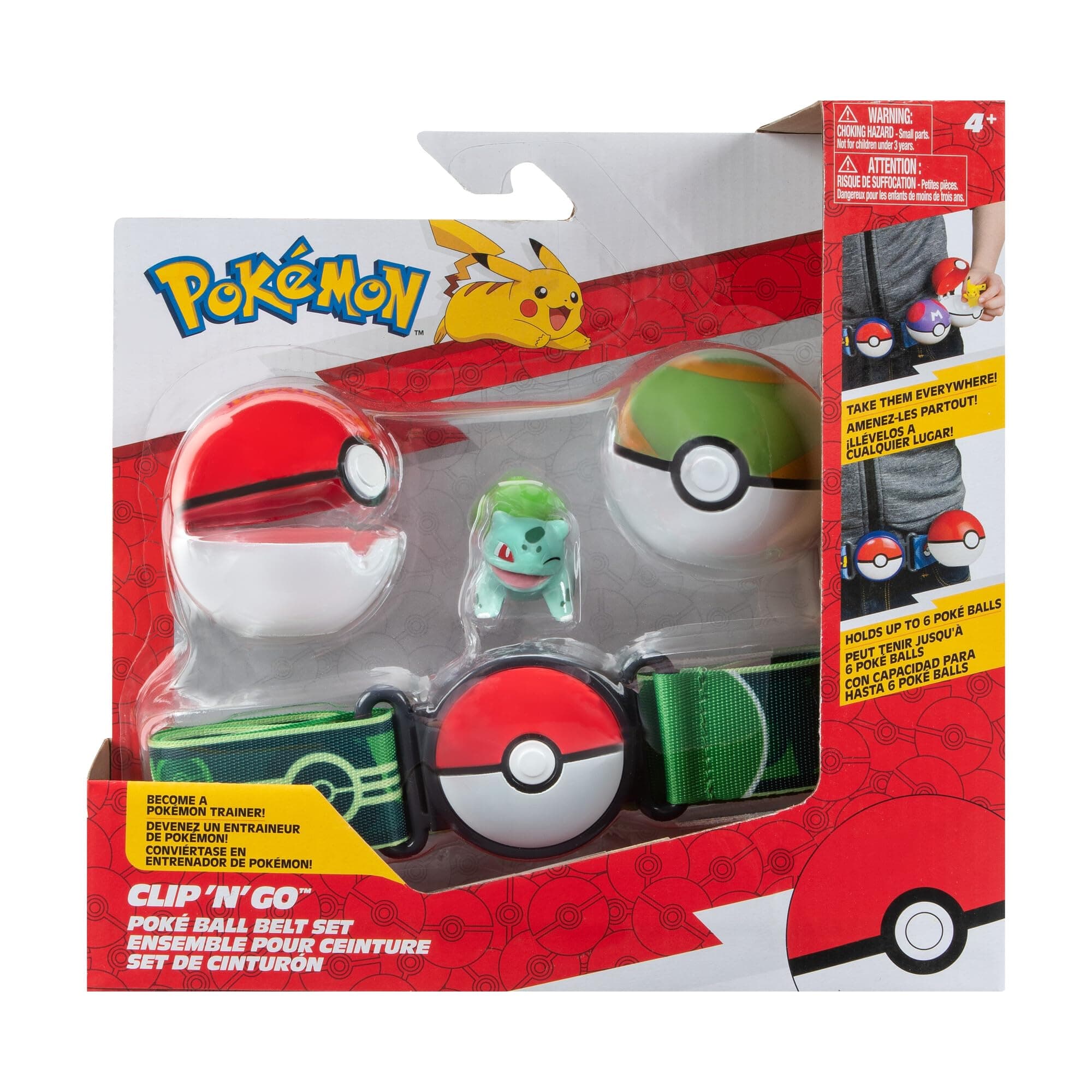 Set-2-Inch Bulbasaur Battle Figure with Clip ‘N’ Go with Nest Ball and Pokéball Accessories