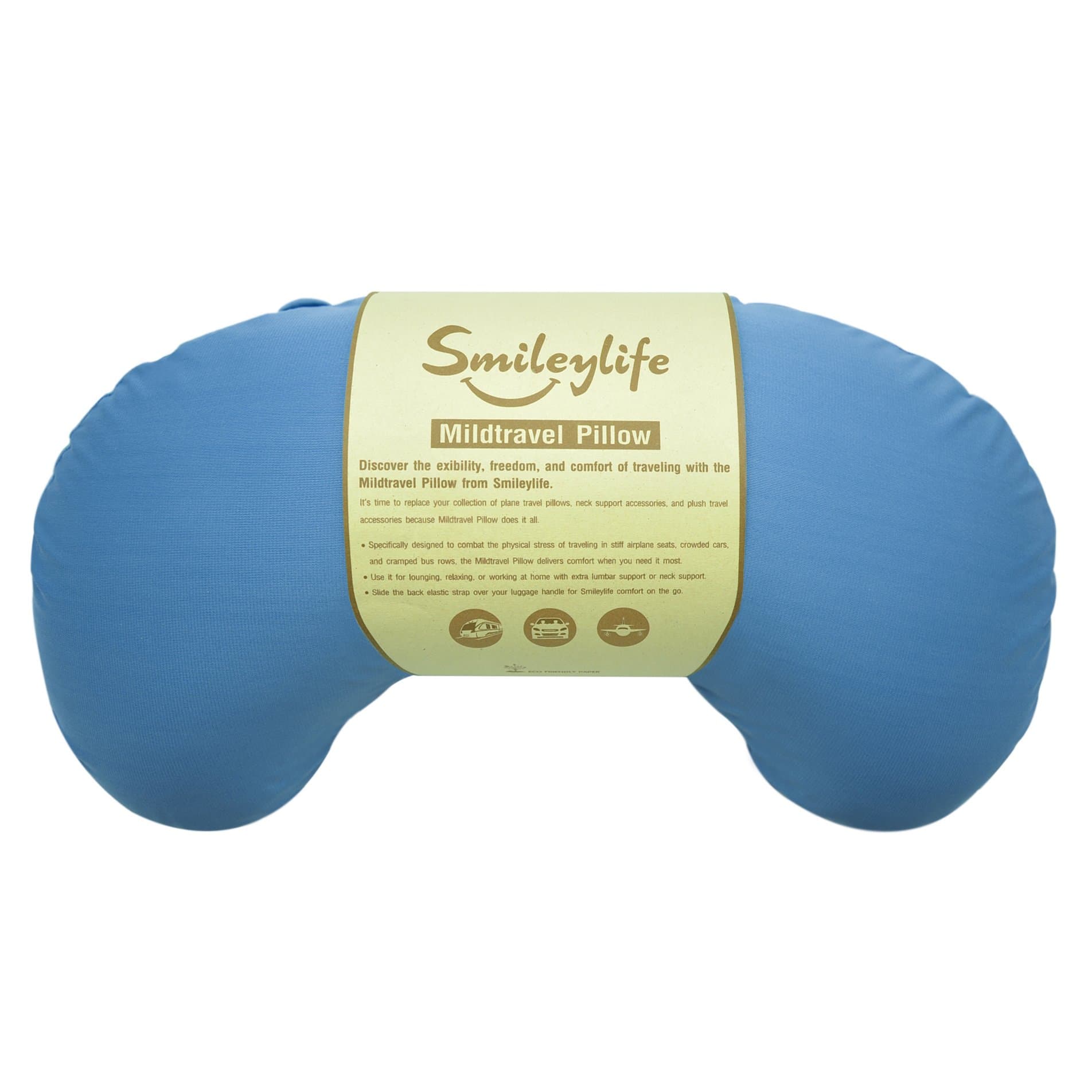 Neck Pillow - Best Accessories for Neck and Lumbar Support from Smileylife. Comfortable, Easy to Carry, Luggage Attaching, Hypoallergenic & Washable Cover. Let Travel Pillow Comfort You!