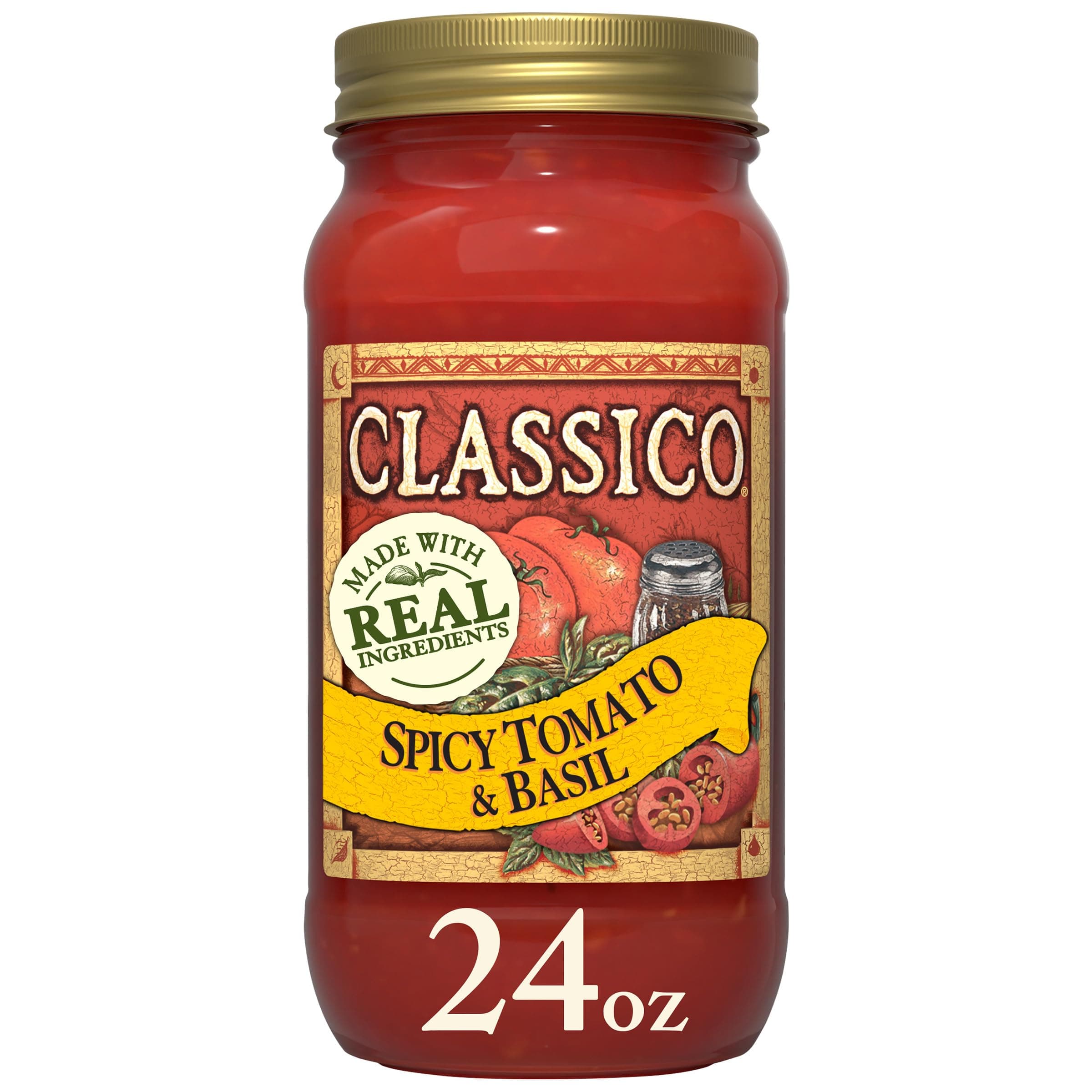 Classico Spicy Tomato & Basil Spaghetti Pasta Sauce (24 oz Jar)