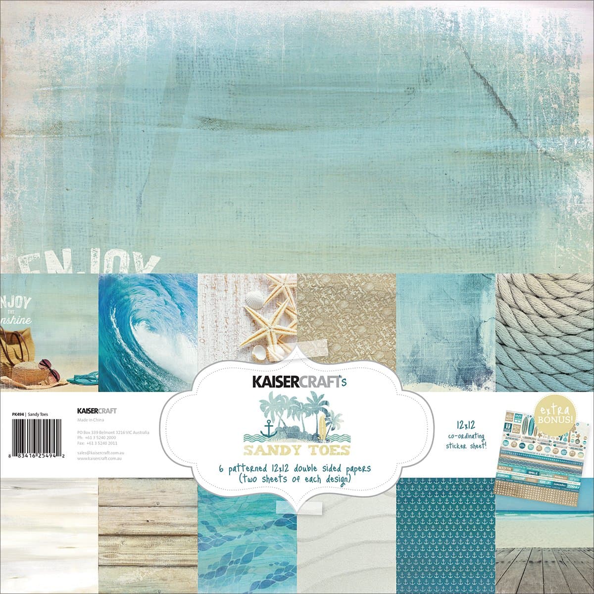 Kaisercraft Paper Pack, 12 by 12-Inch, Sandy Toes