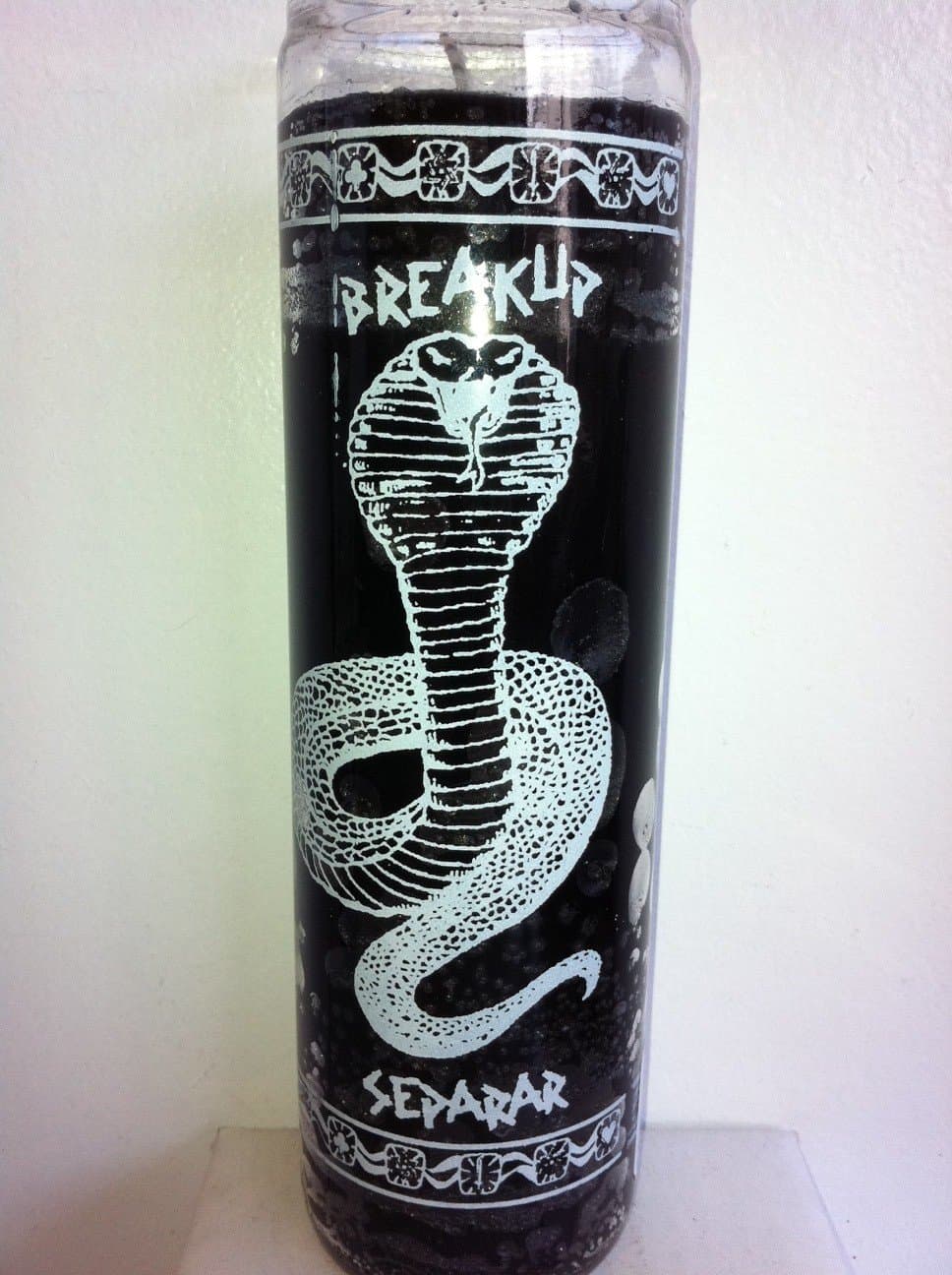 Break Up Black Snake (Separar) 7 Day Unscented Black Candle in Glass