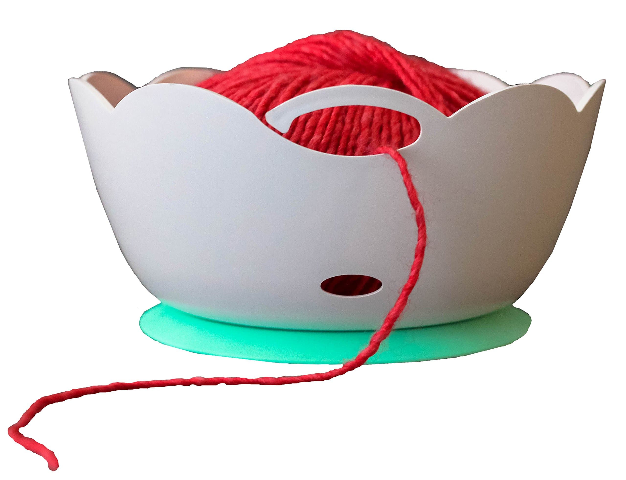 Yarn Bowl by Yarn Valet - Portable, Unbreakable with Soft Rubberized Non-Slip Base
