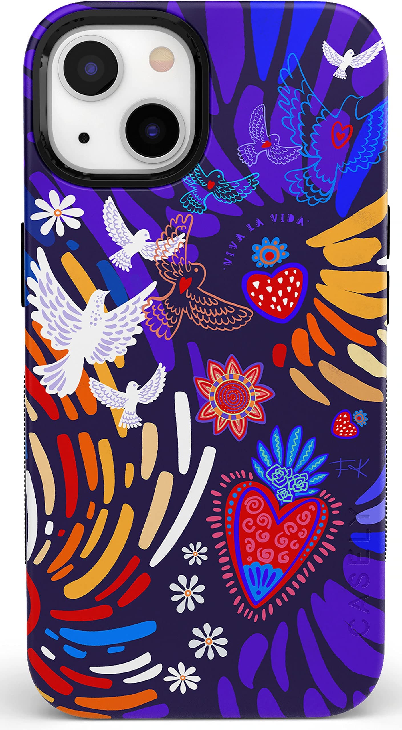 Casely iPhone 14 Case | Viva La Vida | Frida Kahlo Collage | Bold Protective Design | Compatible with MagSafe