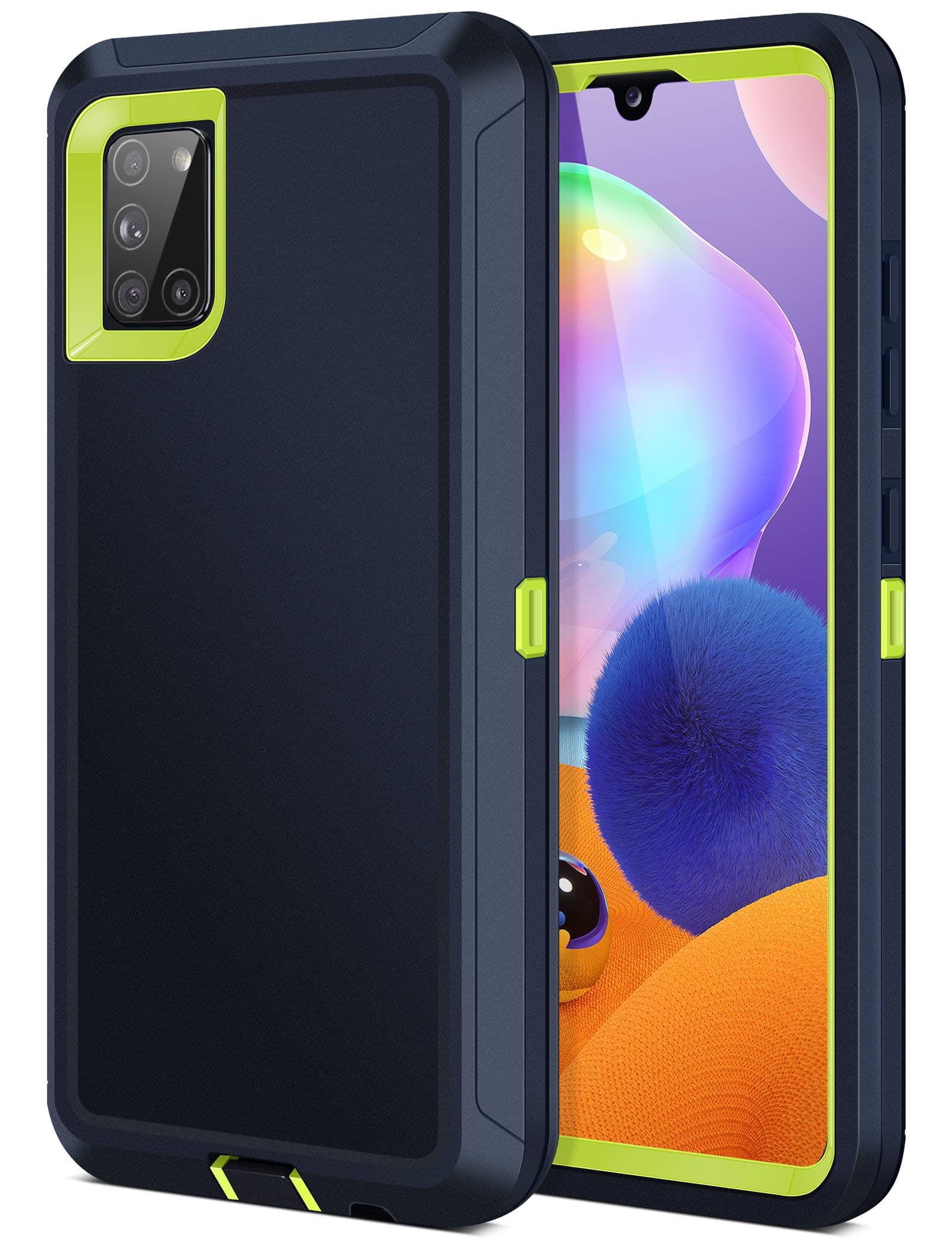 Jelanry for Samsung A31 Case Heavy Duty Armor Dual Layer Protective Shell Galaxy A31 Phone Case Shockproof Anti-Scratch Cover Non-Slip Bumper Compatible with Samsung Galaxy A31 5G 2020 Blue/Green