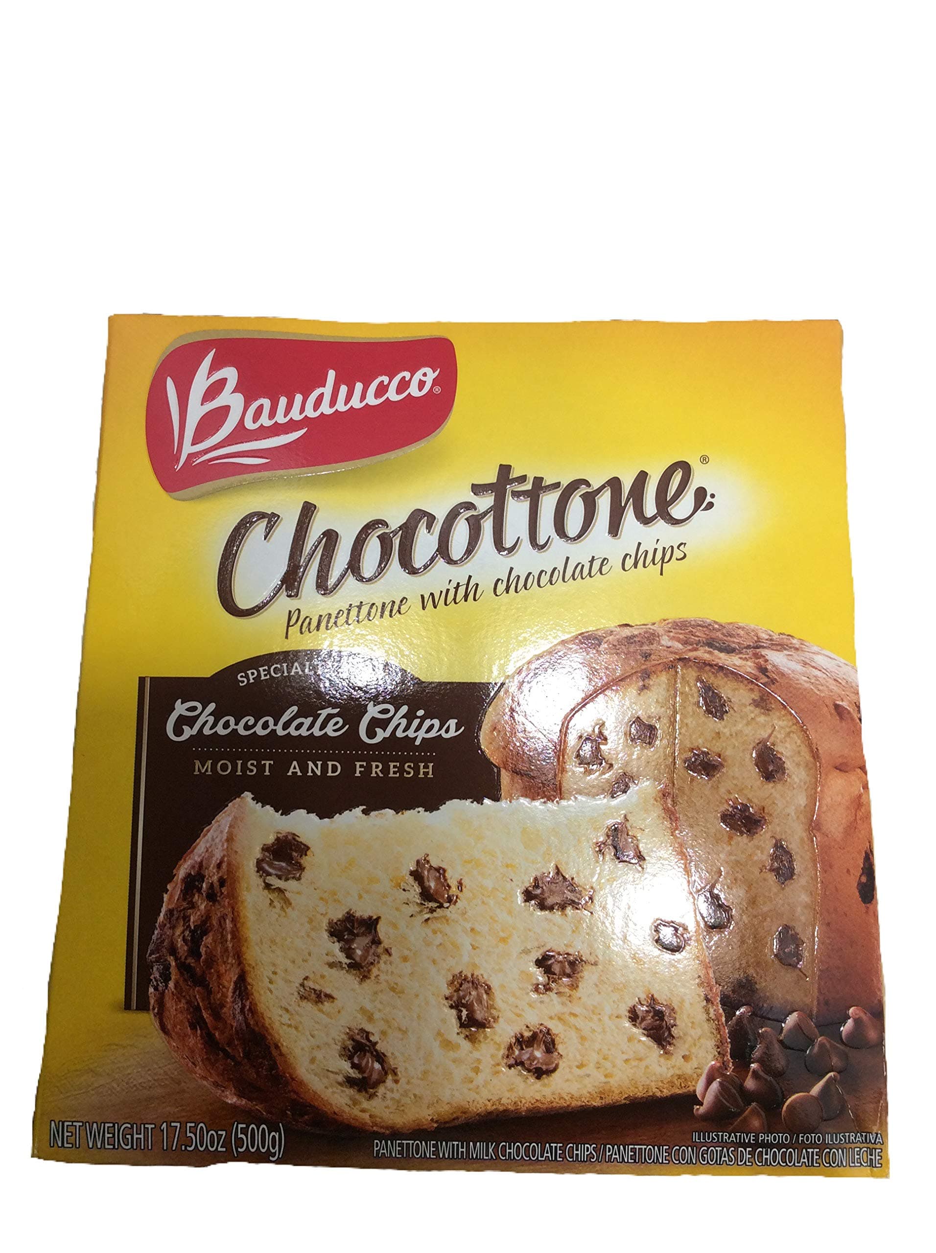 Chocottone Panettone with chocolate chips Specialty Cake, Moist & Fresh, Net Weight 17.50 oz