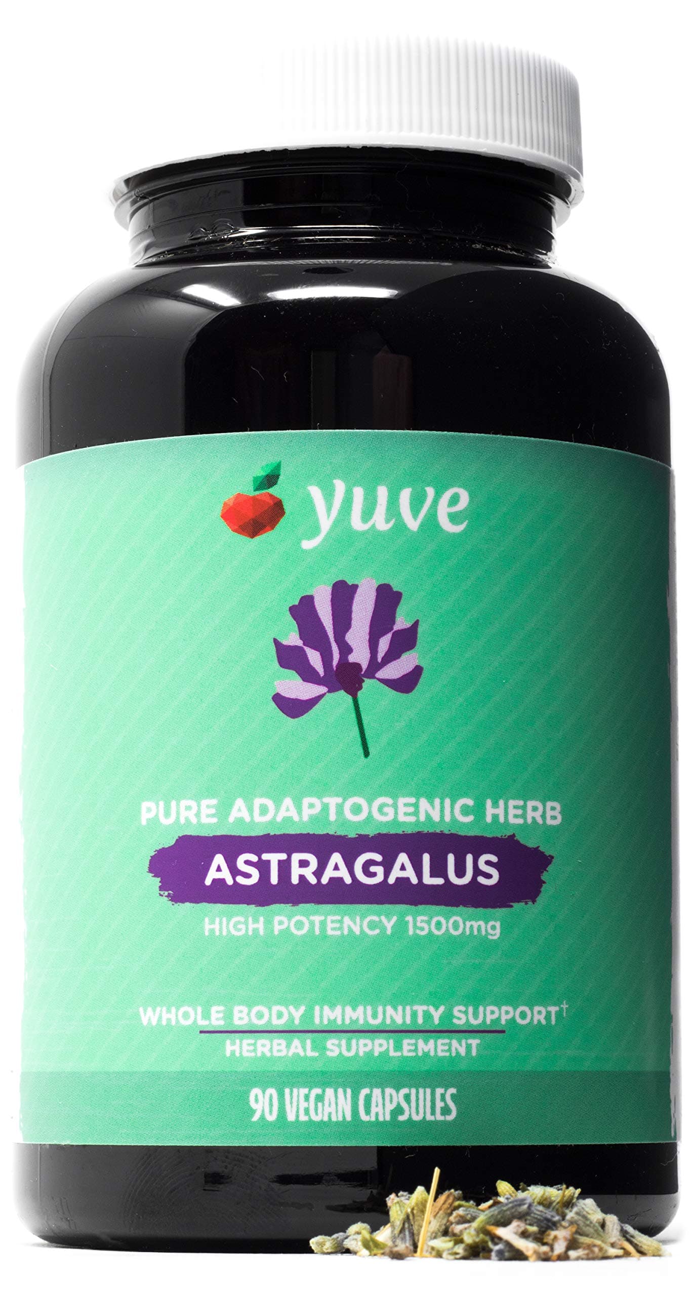 Yuve Astragalus Root 1500 mg Supplement - Whole Body Immune Support - Great for Cardiovascular Health, Anti-Aging & Stress Relief - Powerful Antioxidant - Vegan, Natural, Gelatin-Free - 90 Capsules