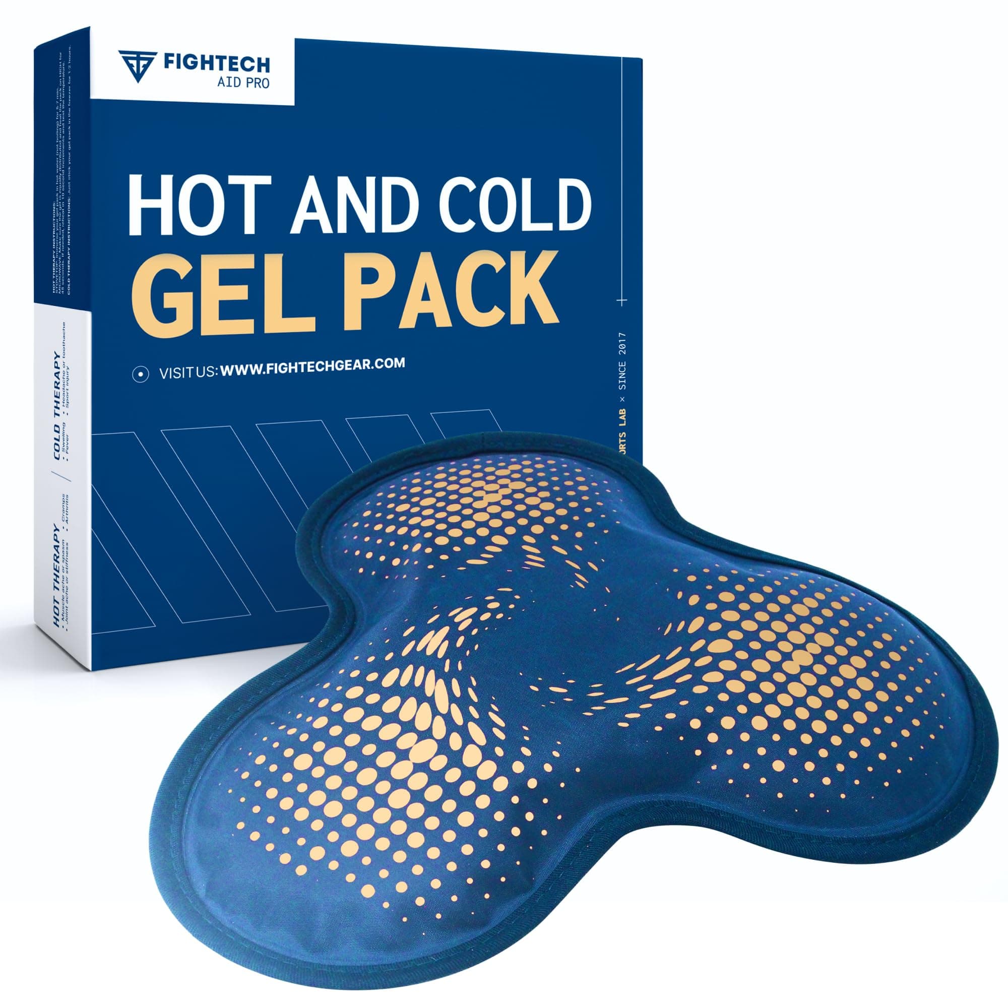 FIGHTECH Reusable Hot and Cold Gel Ice Pack for Shoulder, Rotator Cuff, Knee, Back, Head, Eyes, Elbow, Hip - Leak Proof Post Surgery Heat & Cold Therapy Compress by (Hinge Joint, Single)