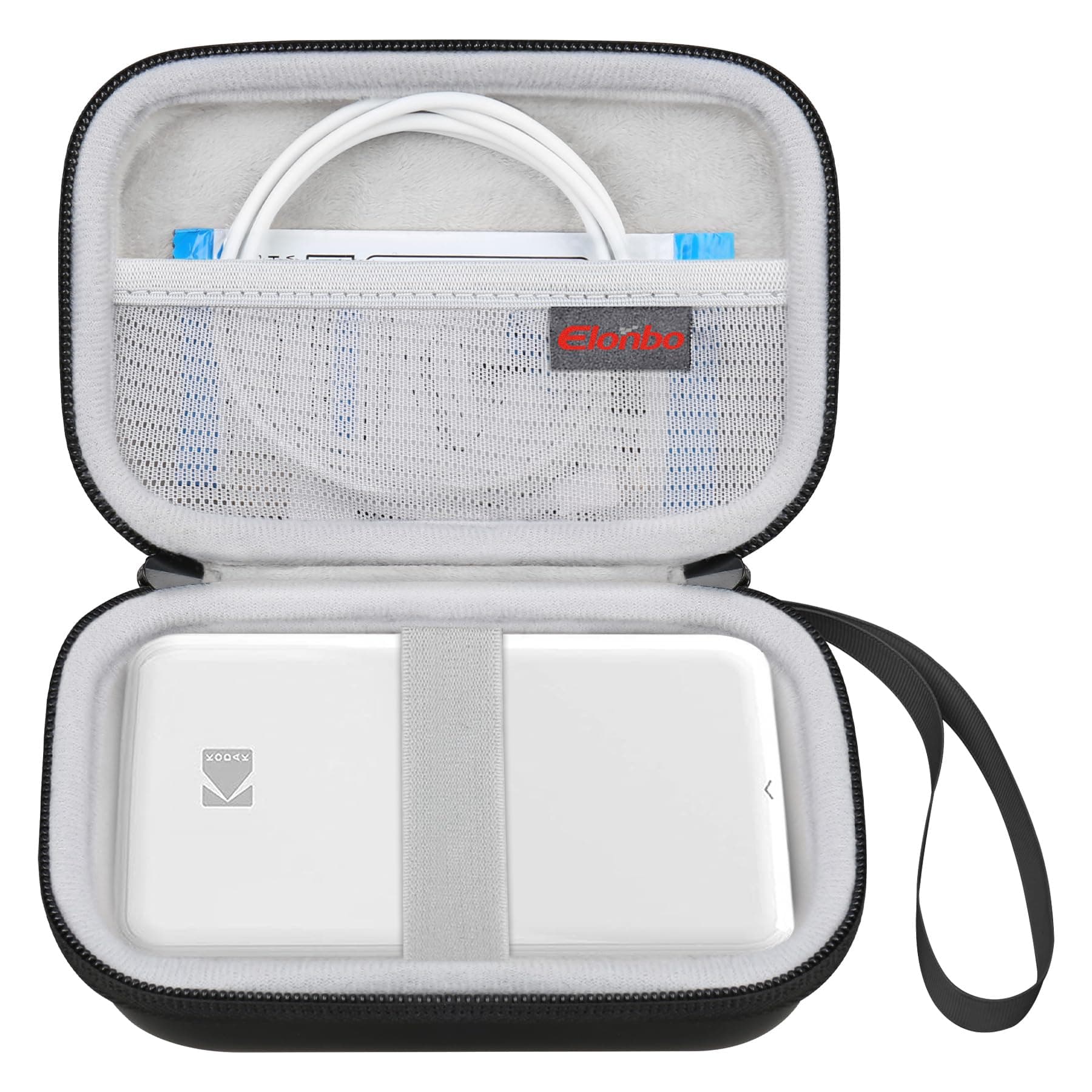 Elonbo Carrying Case for KODAK Step Instant Smartphone Photo Printer, Portable Mini Color Wireless Mobile Print Digital Camera Hard Travel Bag, Picture Printer Storage Holder, Black