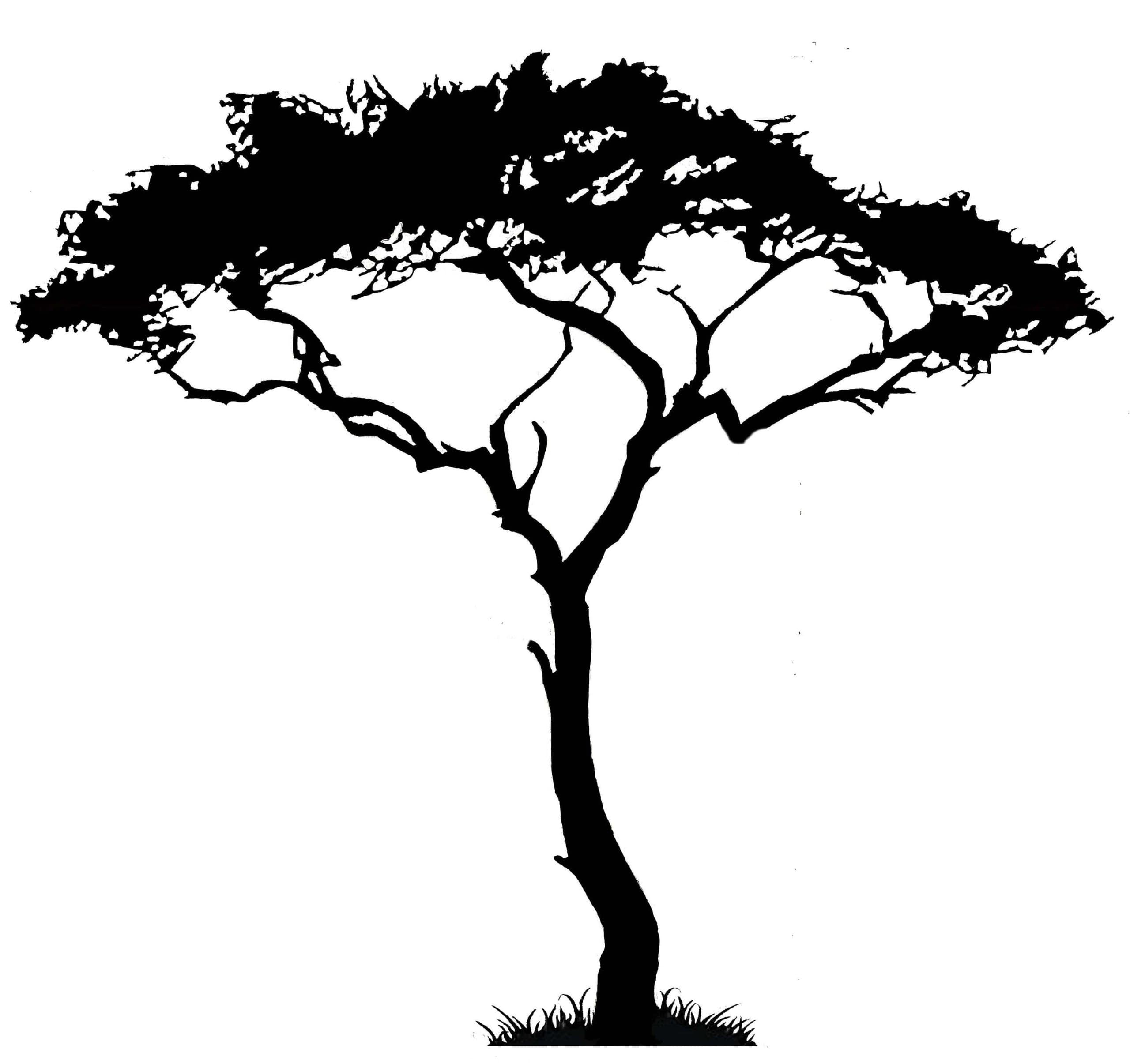 uBer Decals Vinyl Wall Decal Sticker African Tree 105 31x34 inches - Black