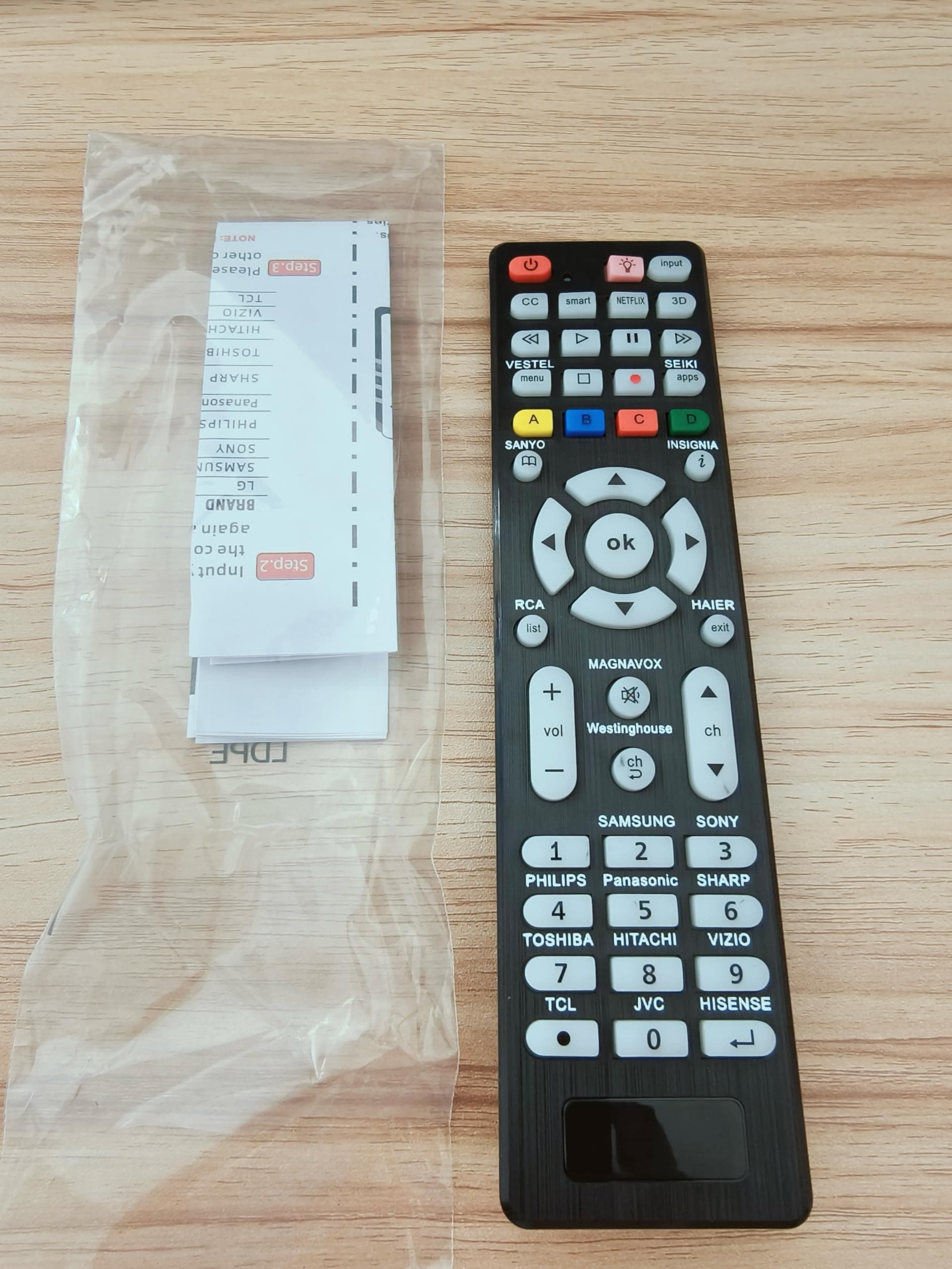 Universal TV Remote for Samsung, Sony, Sharp, Vizio, Philips, Toshiba, Sanyo, TCL, Hisense, Insignia, Panasonic and More Brand Smart TVs