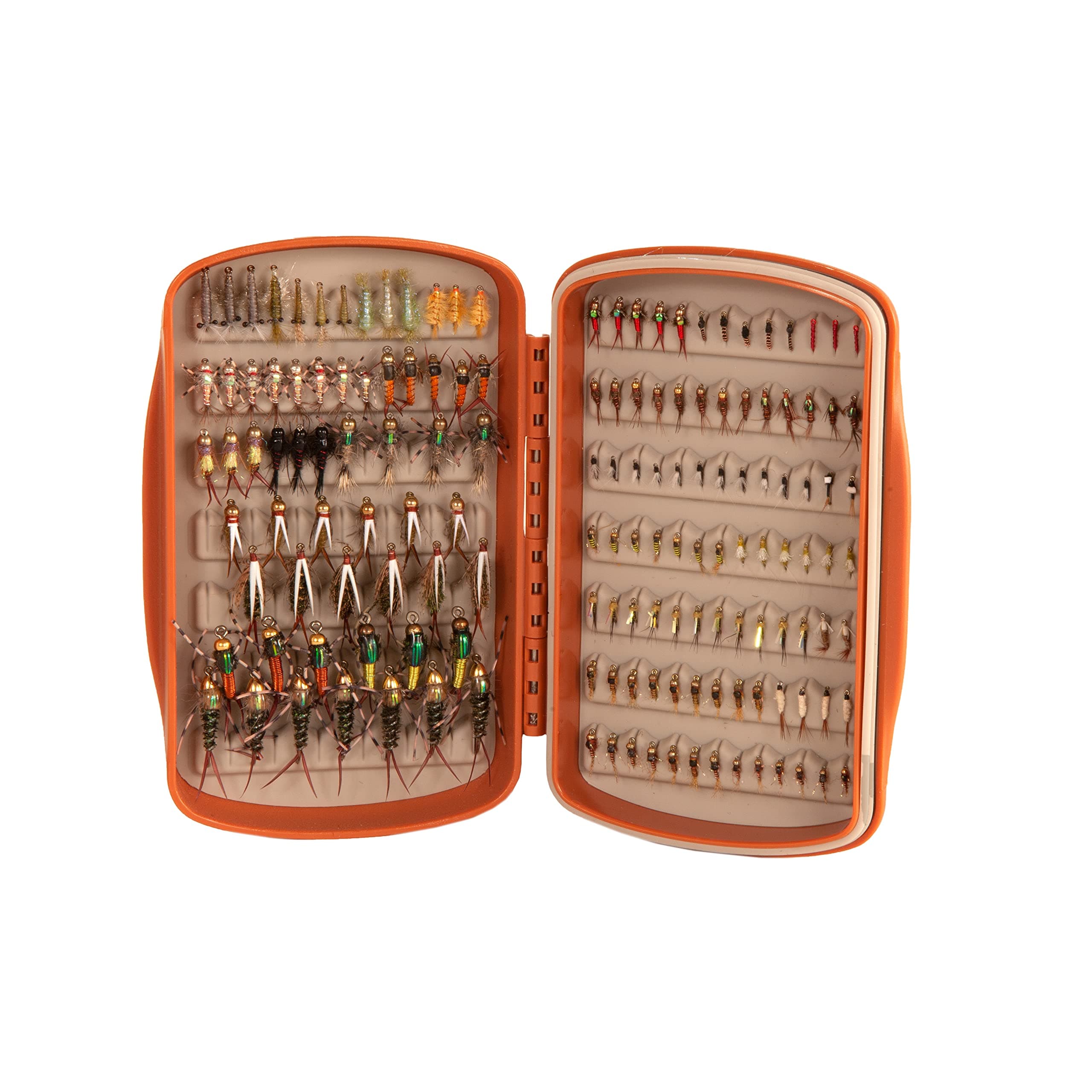 FishPondTacky Pescador Fly Box - Small - Burnt Orange | Small Fly Boxes for Fly Fishing | Waterproof Silicone Slit