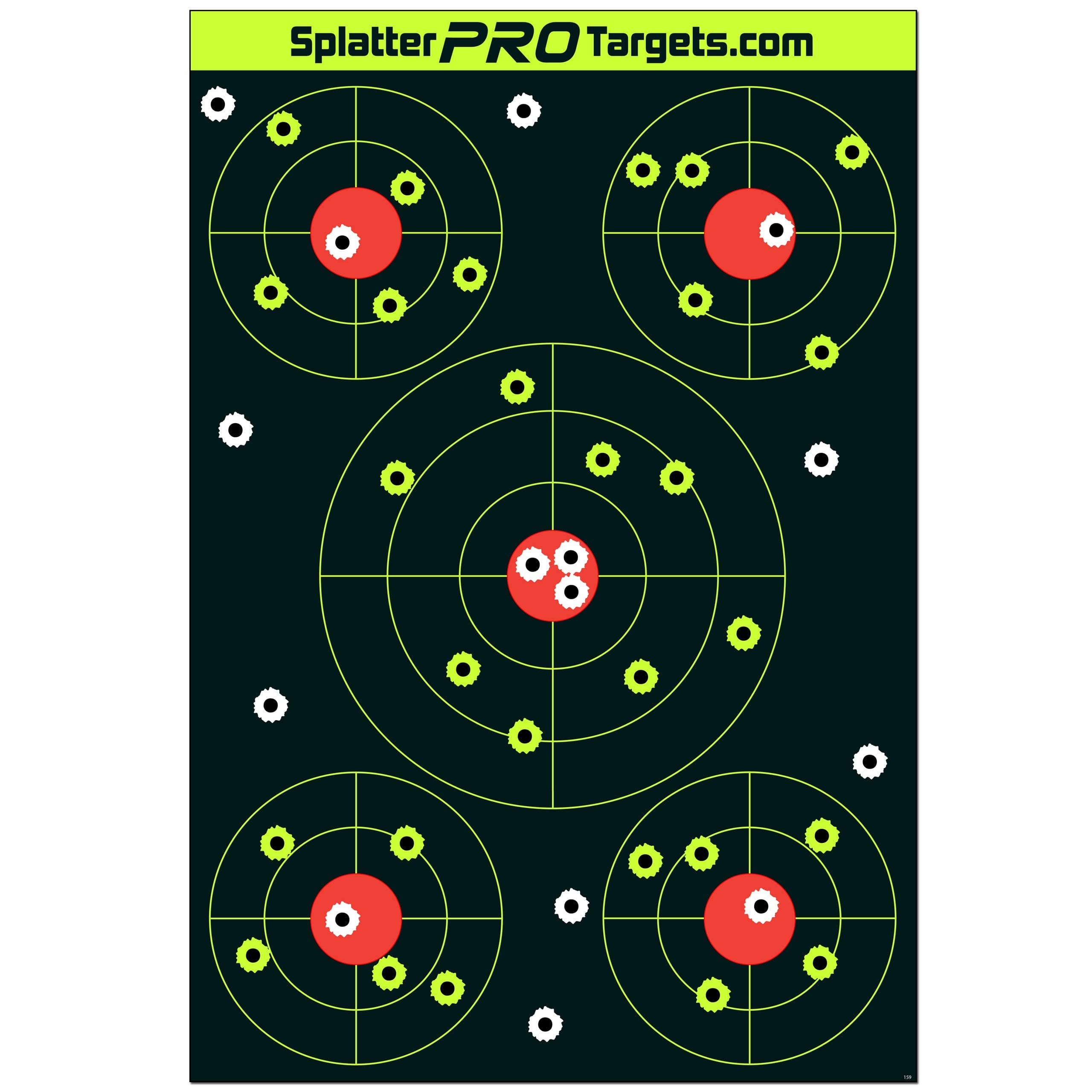 12x18 Splatter Targets. Shots Burst with a Bright Splatter Upon Impact. Instantly See Your Shots