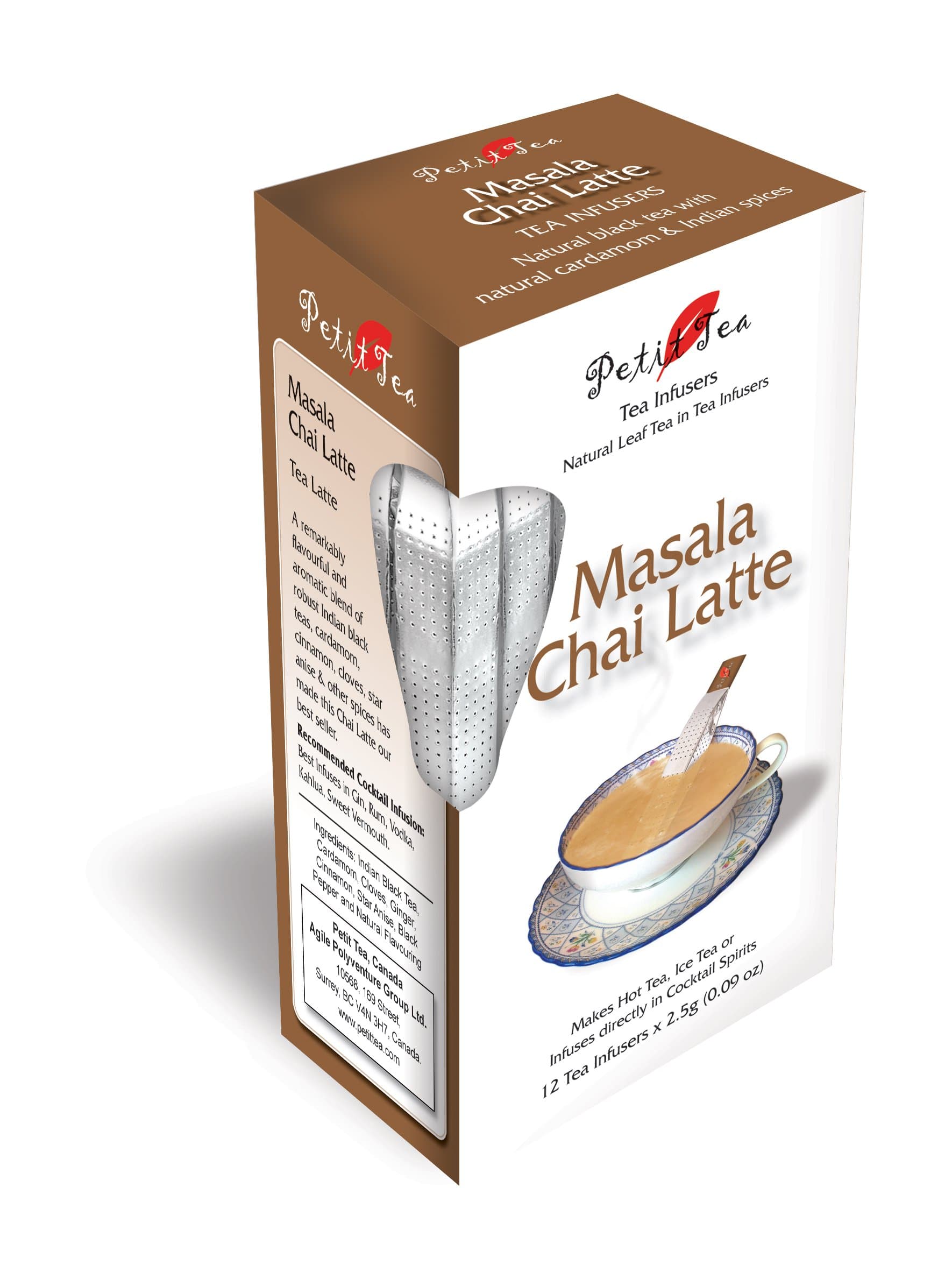 Petit Tea Infusers, Masala Chai Latte, 12 Count, 0.09 oz (Pack of 10)
