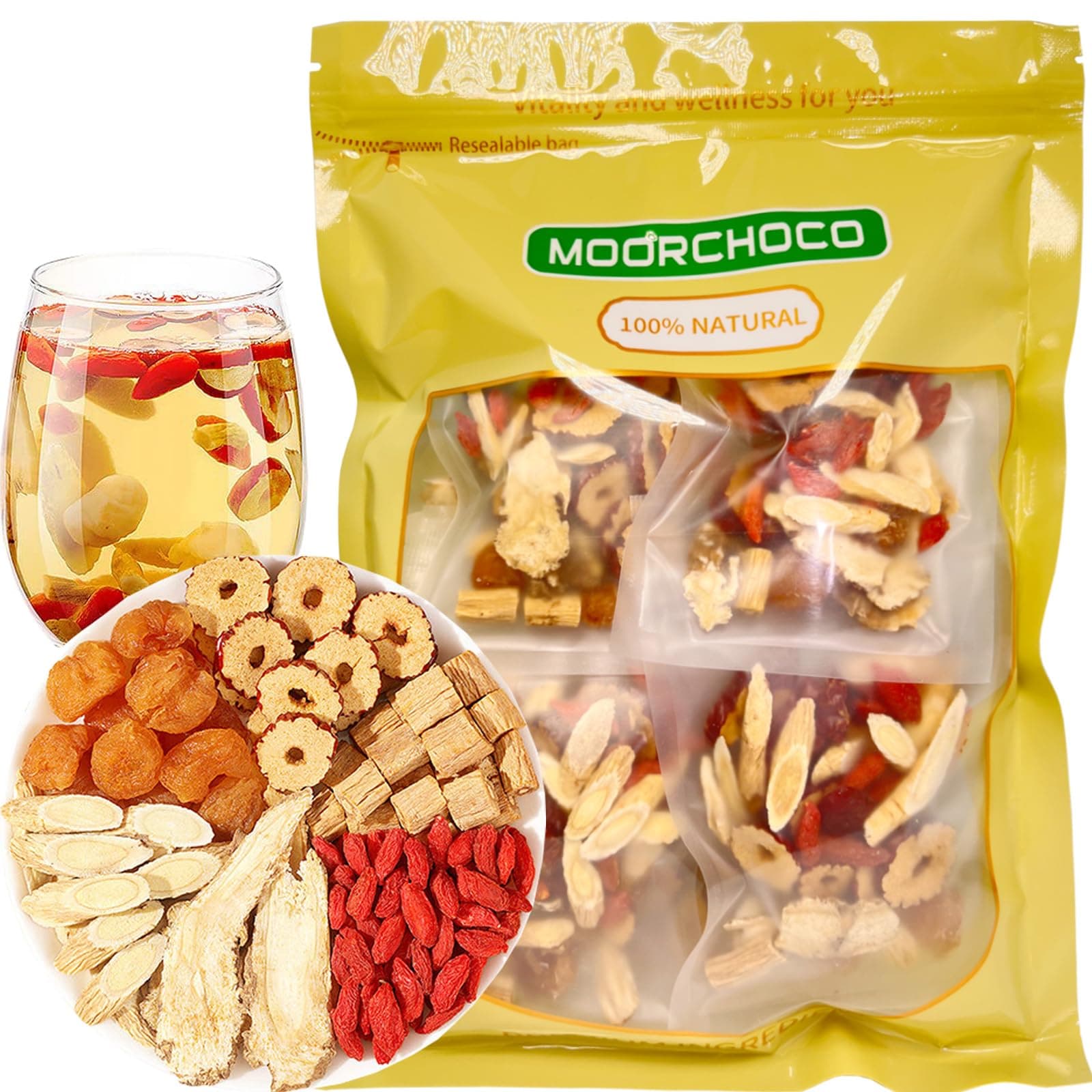 黄芪当归党参茶15g*10package 150g/5.3oz Mixed tea with 6 precious raw materials scientifically matched