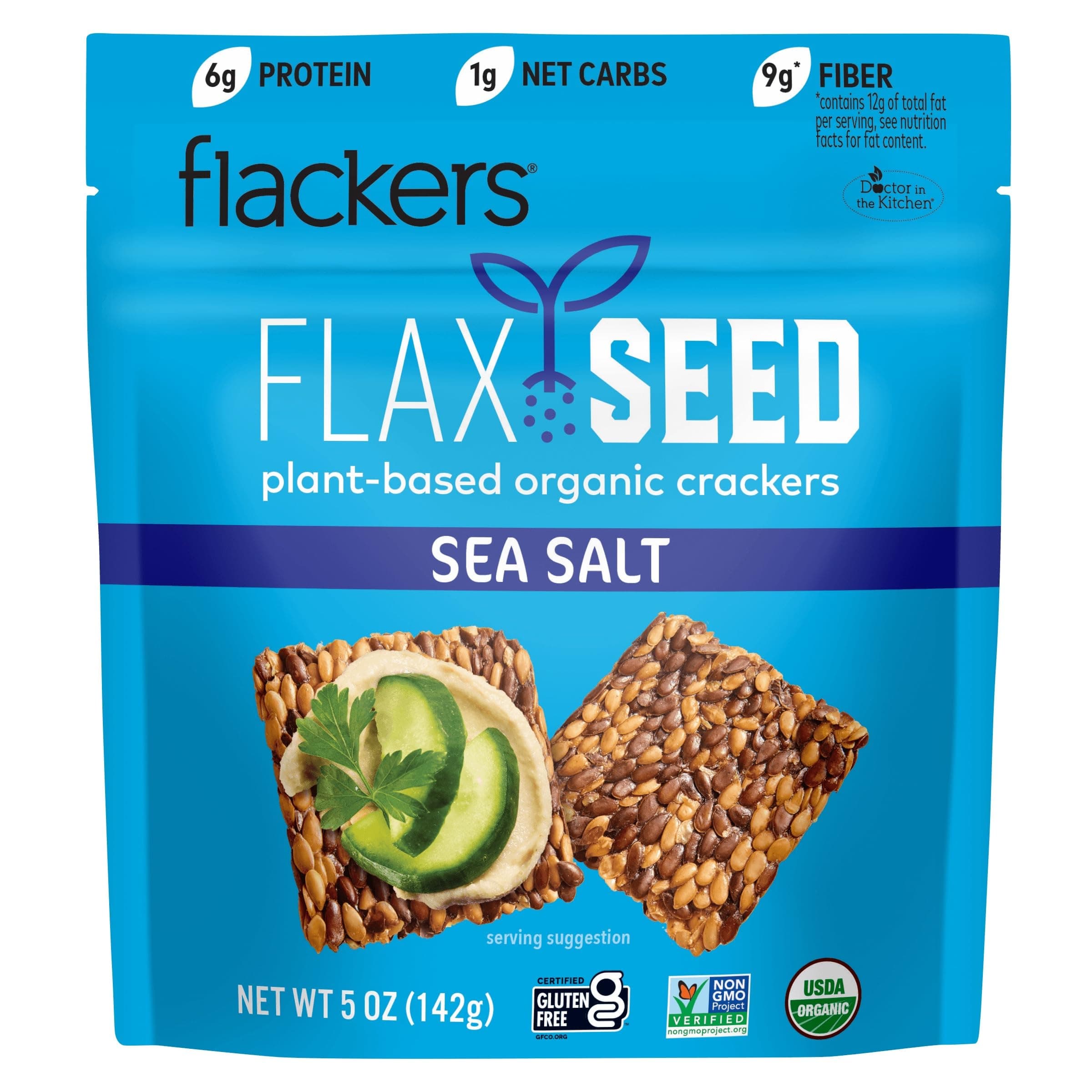- Doctor In The Kitchen Cracker Sea Salt Flacker 5oz (Pack of 12)