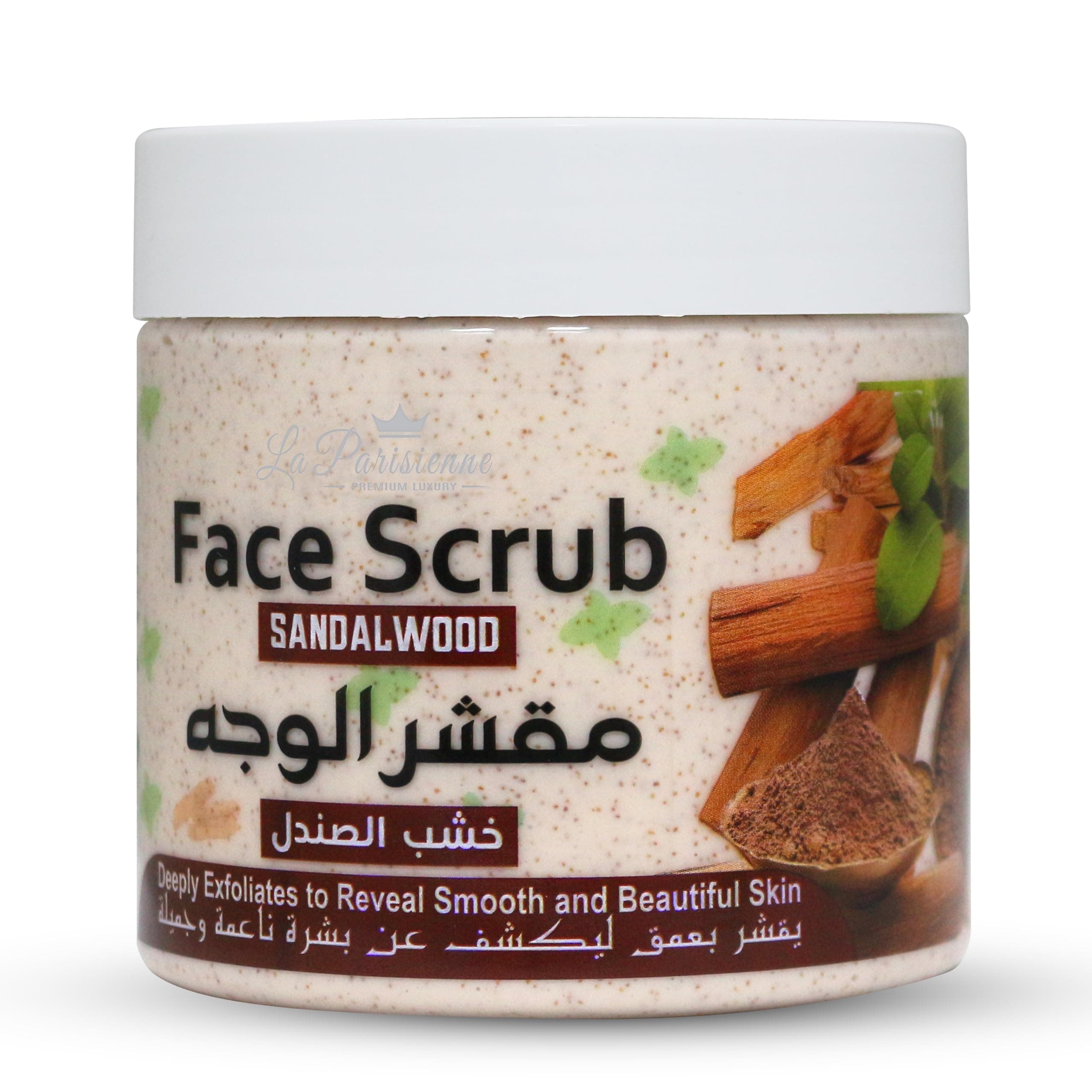 ECOLYTE+ Face Scrub La Parisienne, Deeply Exfoliates, Reveal Smooth & Beautiful Skin, Exfoliating Scrub, Facial Exfoliant, Moisturizing, Glowing Skin - (Sandalwood, 500 ml)