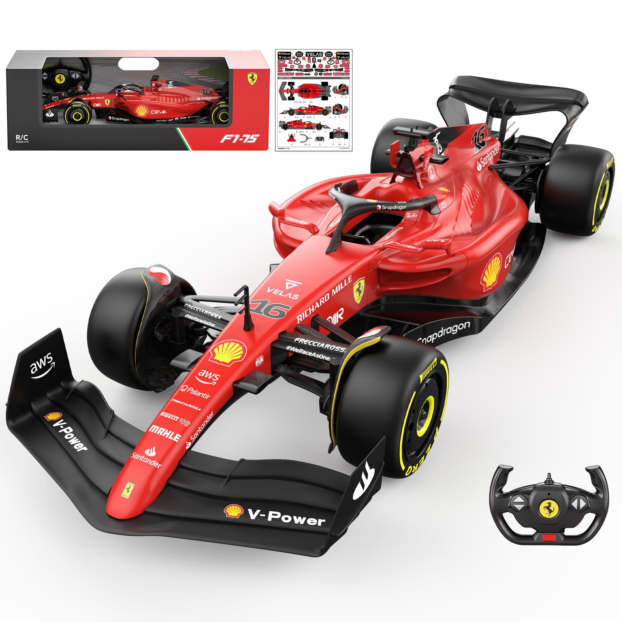 - Authentic Licensed 1:12 Ferrari F1 75 Remote Control Car - F1 Collection RC car Series for Kids and Adults - 2.4GHz RC Car for Gift (1:12 Ferrari F1 75)