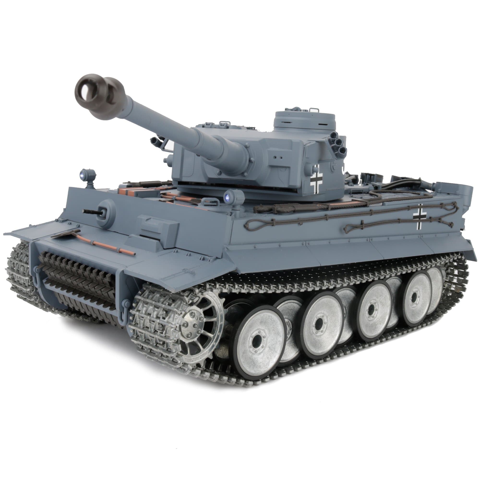 1/16 2.4Ghz Remote Control German Tiger I Gray Color Tank Adults Model Toy(Upgraded/Metal Road Wheel & Tracks Sprocket Idle Wheel)(Steel Gear Gearbox)(5000Mah Nimh Battery)(Airsoft)