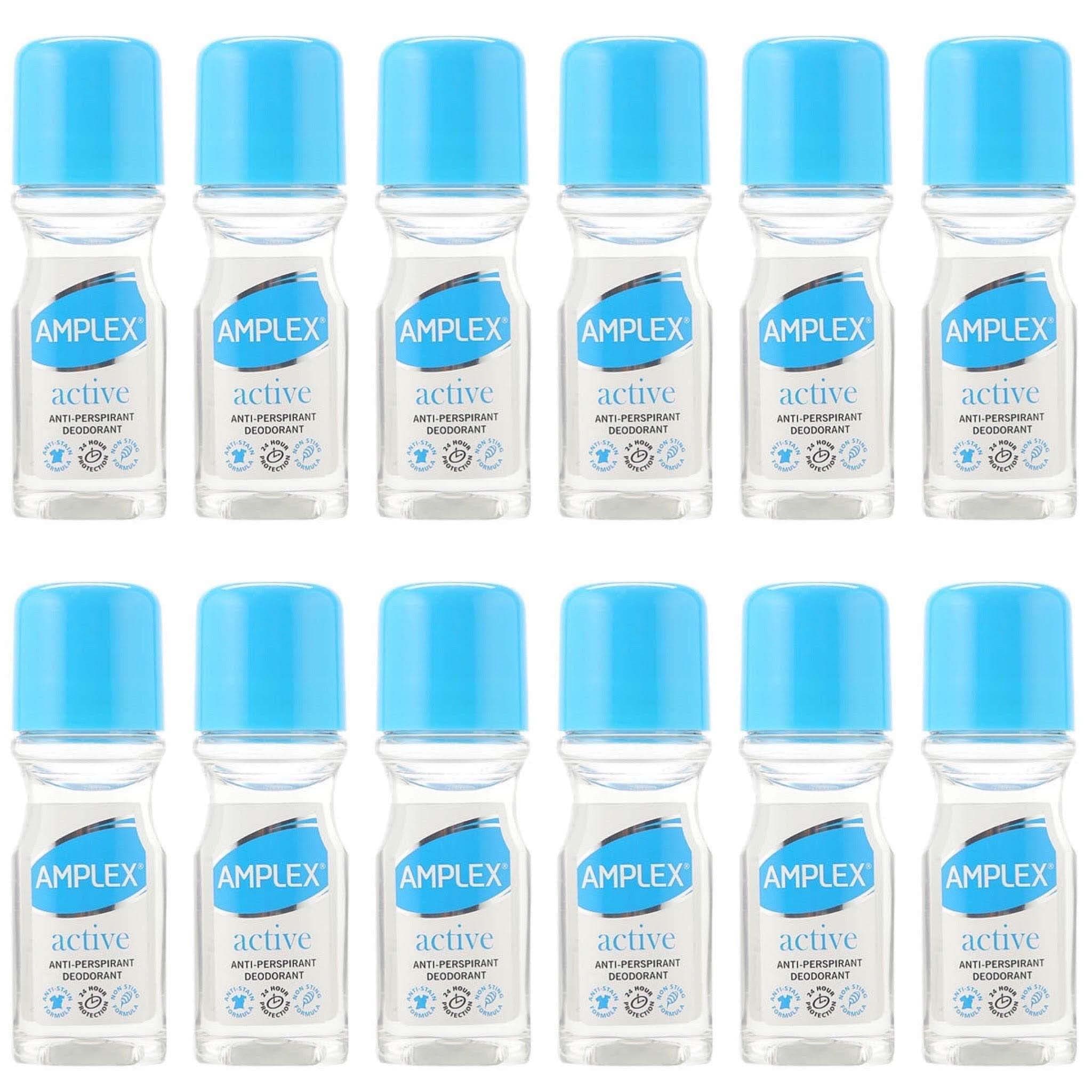 AOBBIY Amplex Active Anti-Perspirant Deodorant Roll-On 50ml | 12 Pack