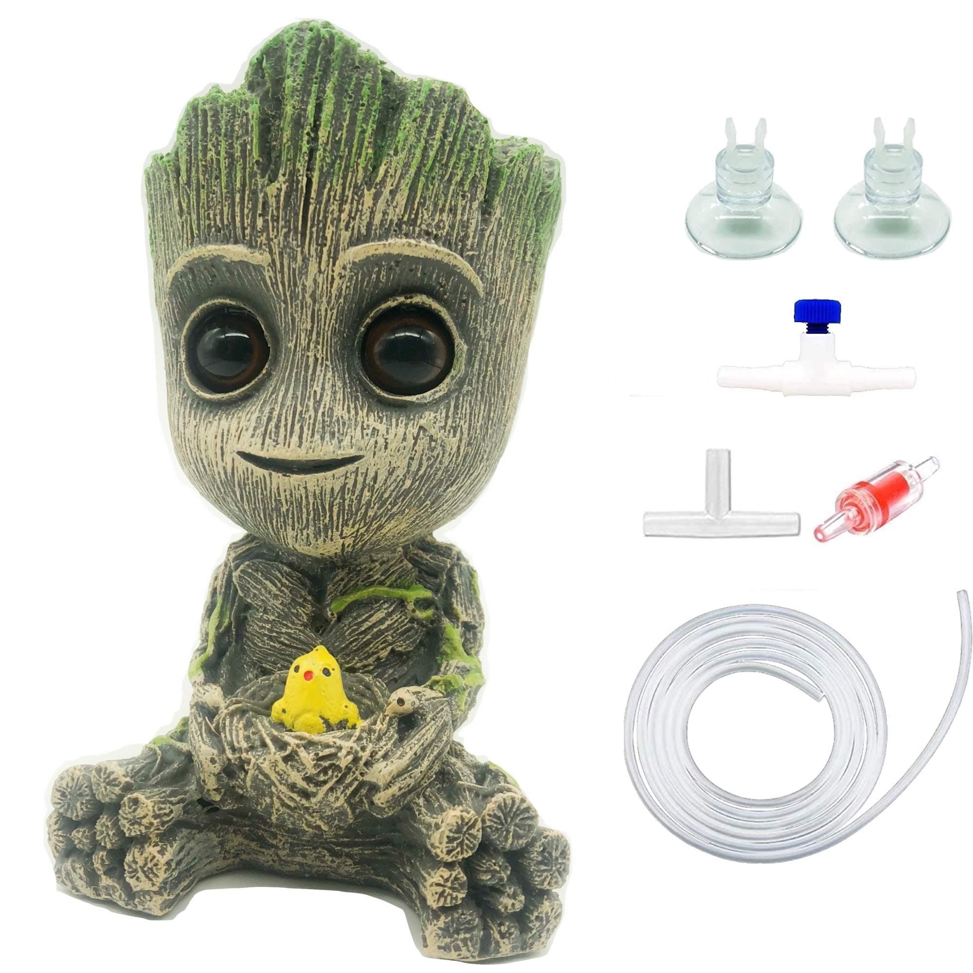 Aquarium Groot Air Bubbler Decorations Fish Tank Air Stone Set
