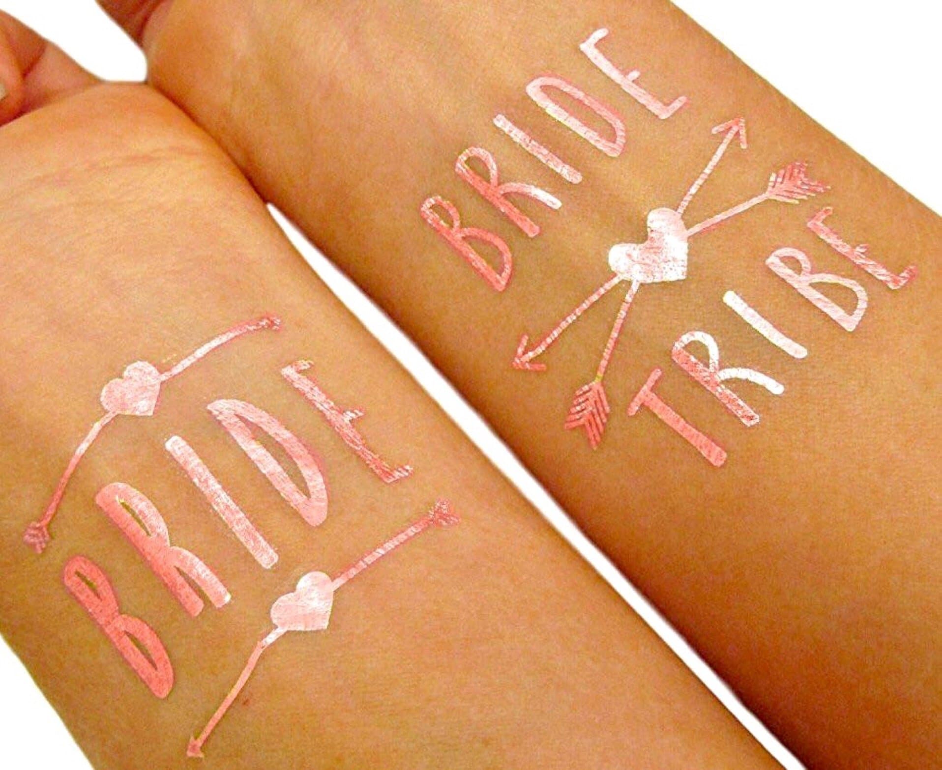 ANF BRANDS (12 Pack Bride and Bride Tribe Temporary Tattoos - Bachelorette Party Supplies