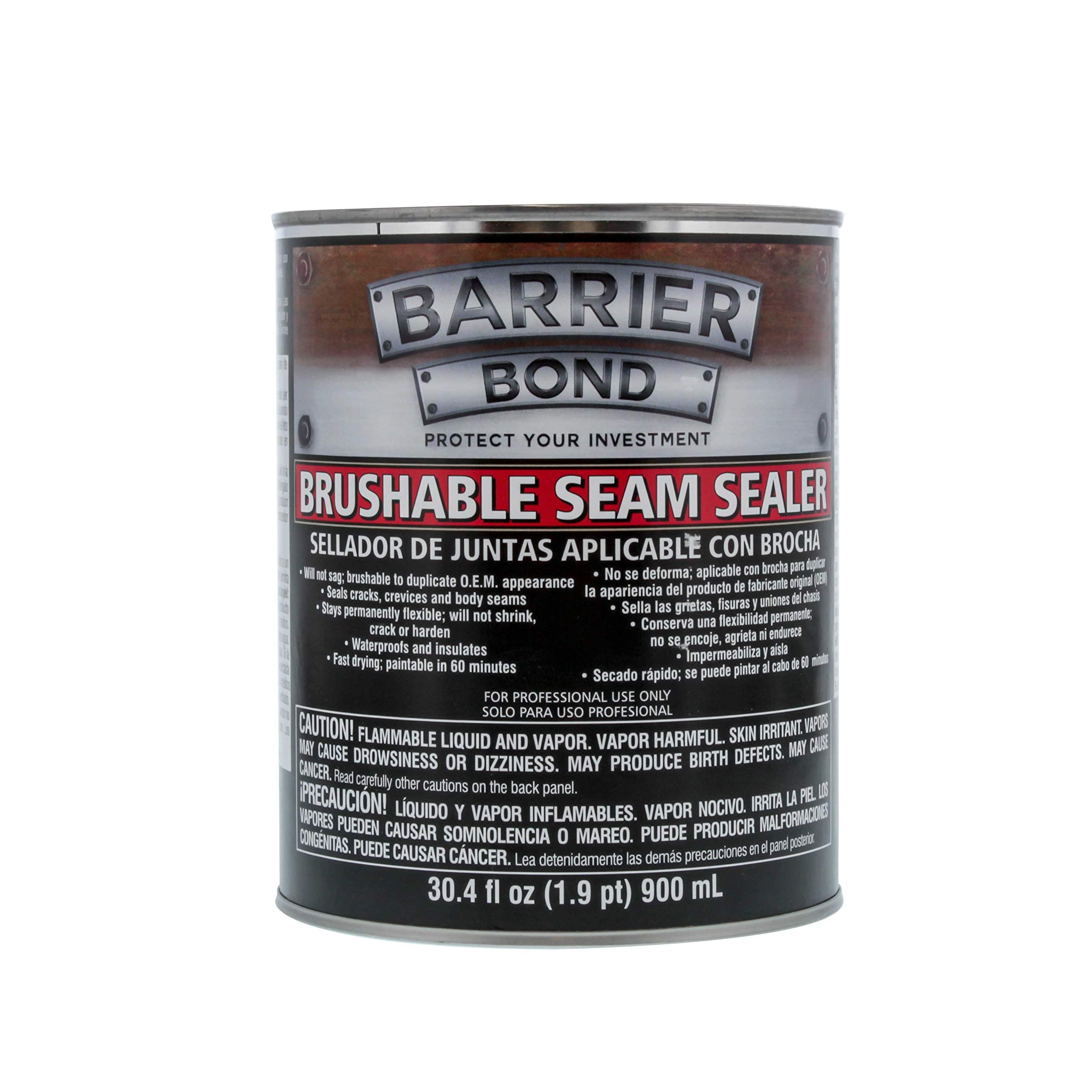 Barrier Bond - Brushable Seam Sealer, Quart Can with 30.4 Fluid Ounces, Seam Sealer for Automotive Joints & Body Repair, Paintable Gray