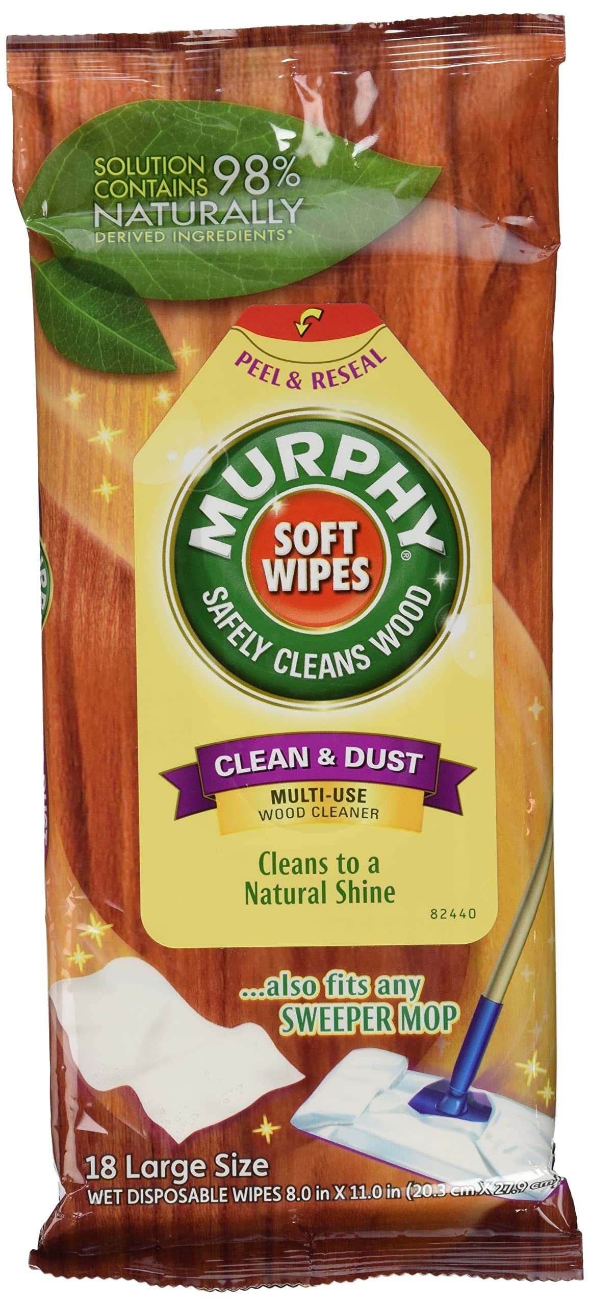MURPHY Wet Disposable Soft Wipes, Large, White, 18 Count