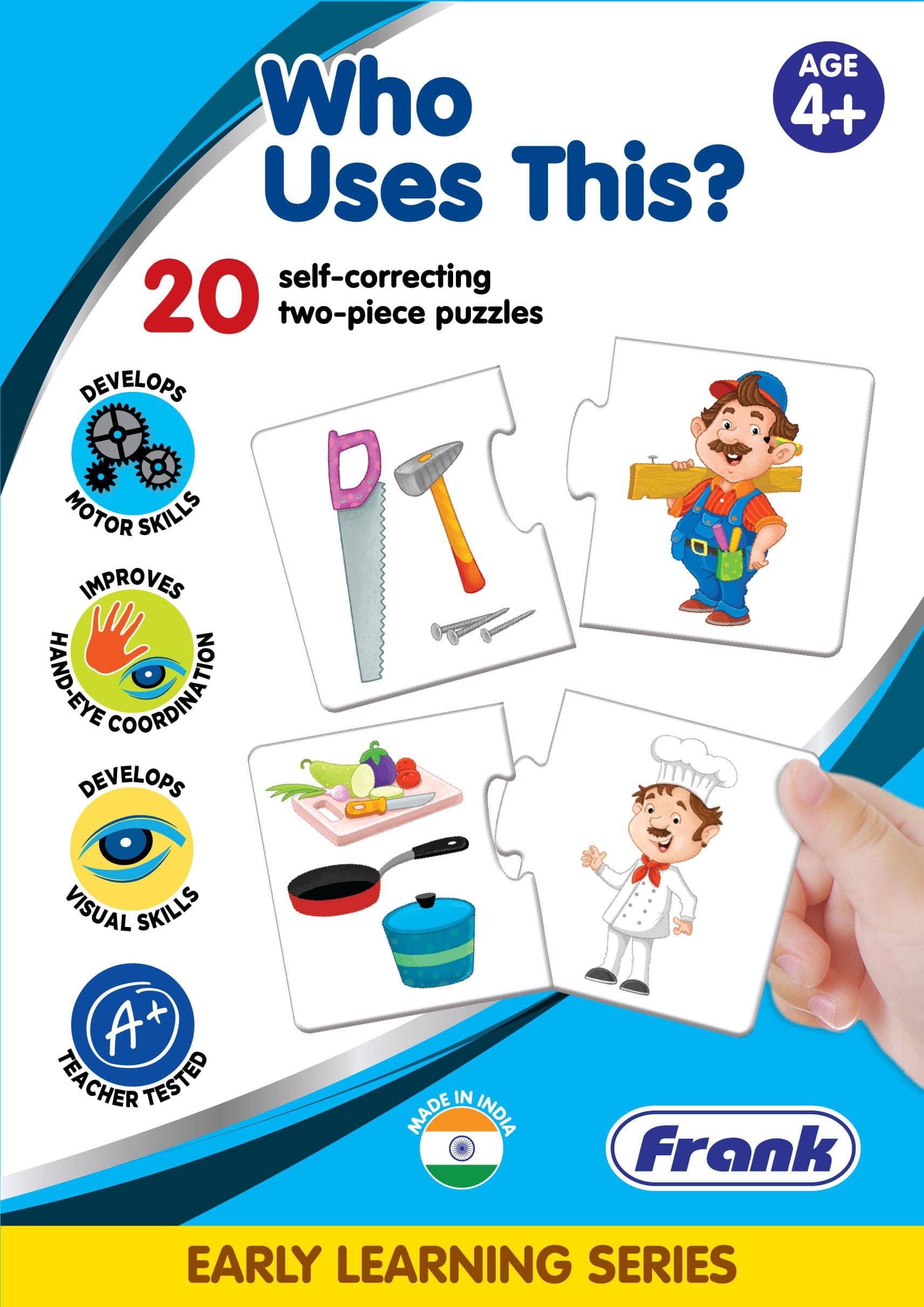 - Who Uses This? (40 Pieces) 20 Self-Correcting 2 Pcs Puzzle - Early Learner Logic Puzzles - Educational Toys and Games for Kids 4 Years and Above - 10158