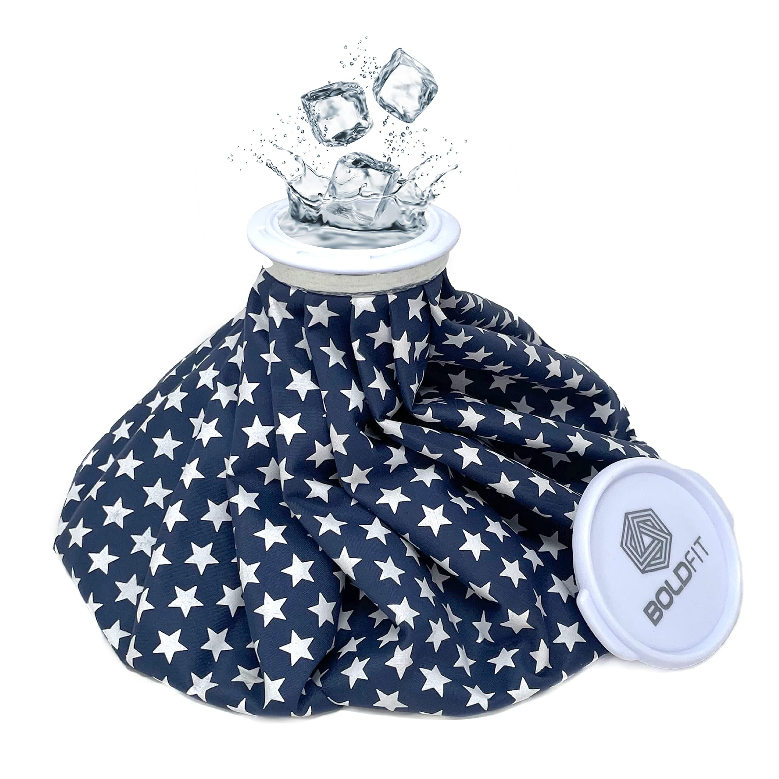 Boldfit Ice bag for Pain Relief Cold - Ice Pack Bag for Pain Relief - Cold Water Bag for Pain Relief, Injuries, and Cold Therapy Comes with Leak-free Closure - 12 inch, Blue Star, IceBag12InchBS