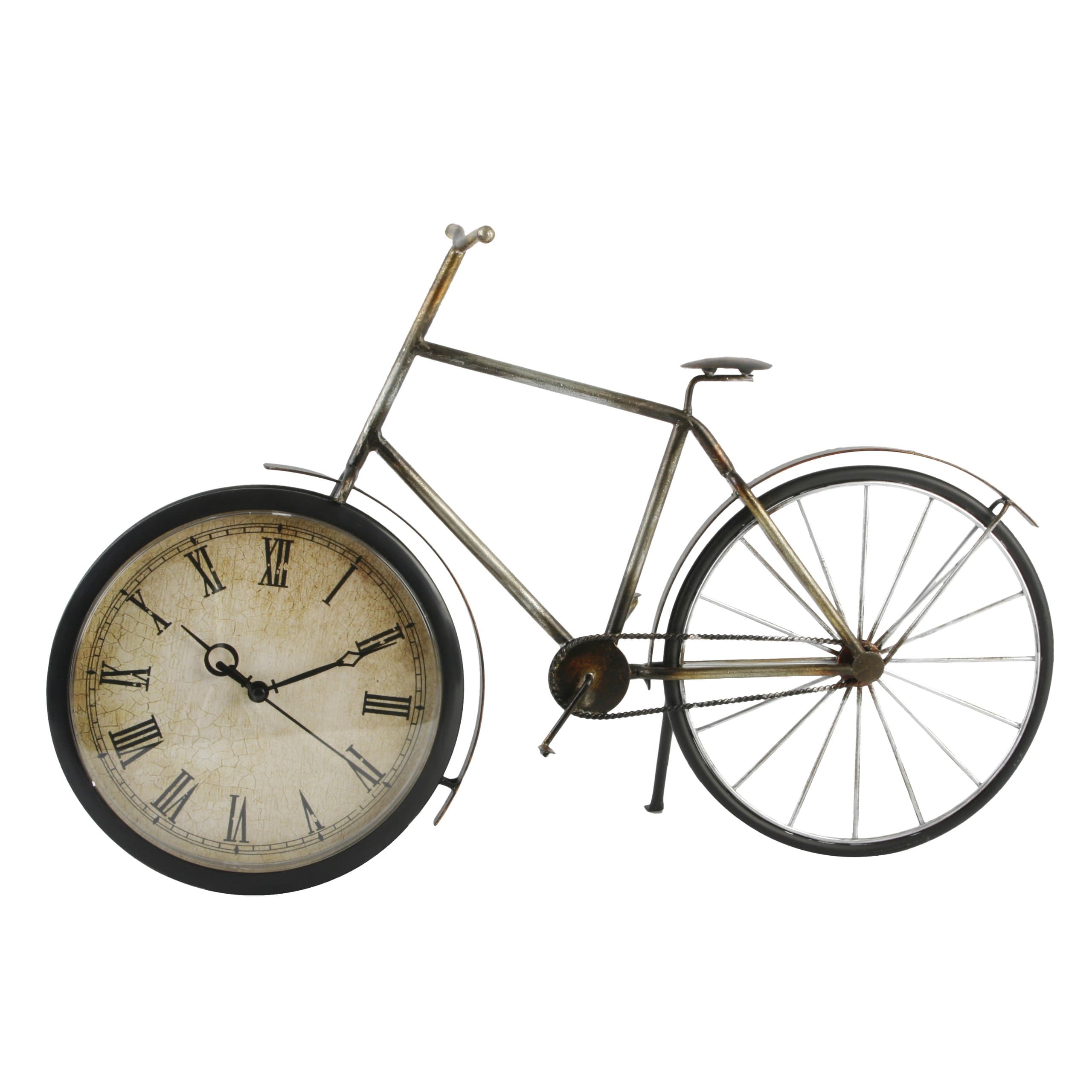 Metal Wall Art Old Fashioned Bicycle Clock Ornament