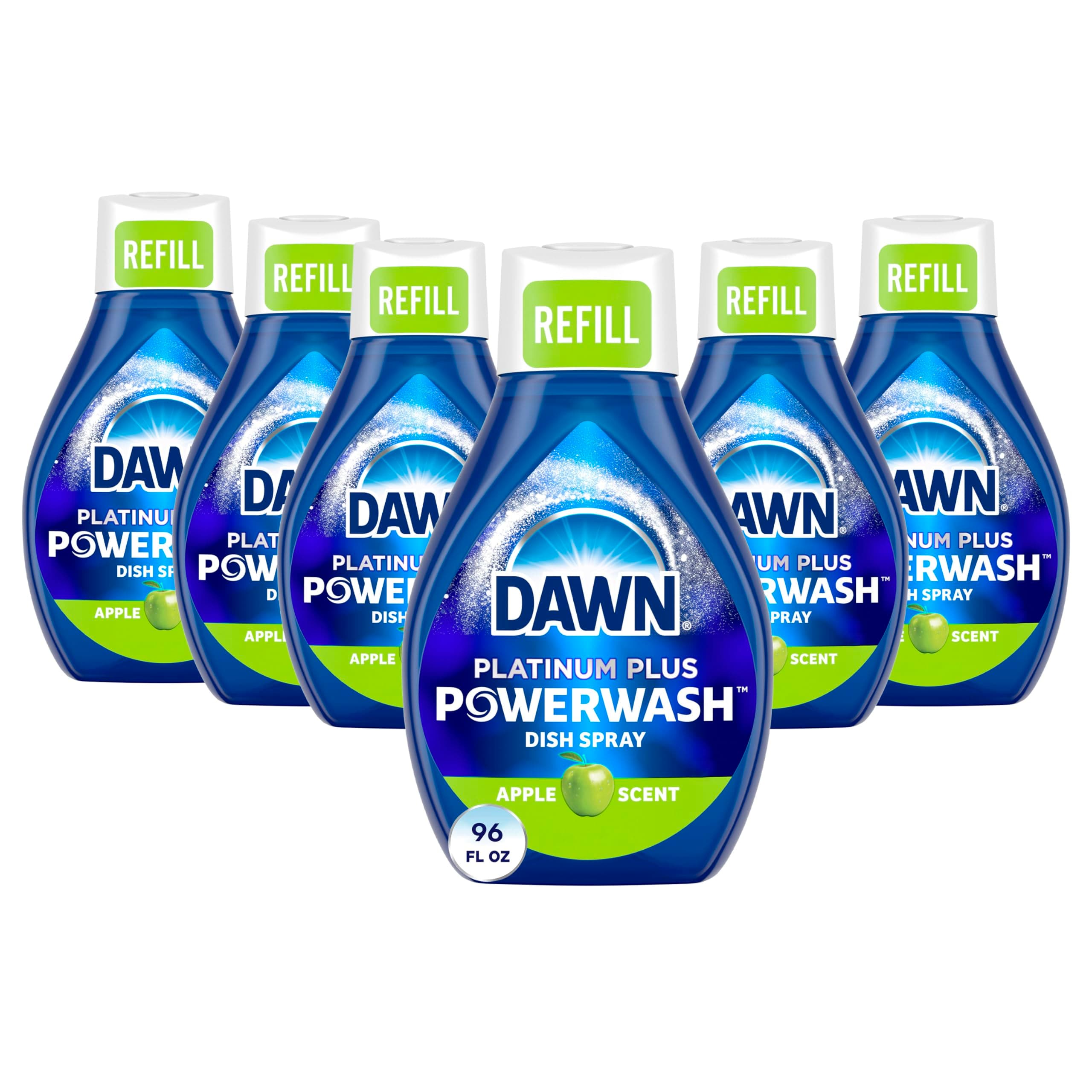 Dawn Platinum Powerwash Dish Spray, Dish Soap, Apple Scent Refill, 16oz (Pack of 6)