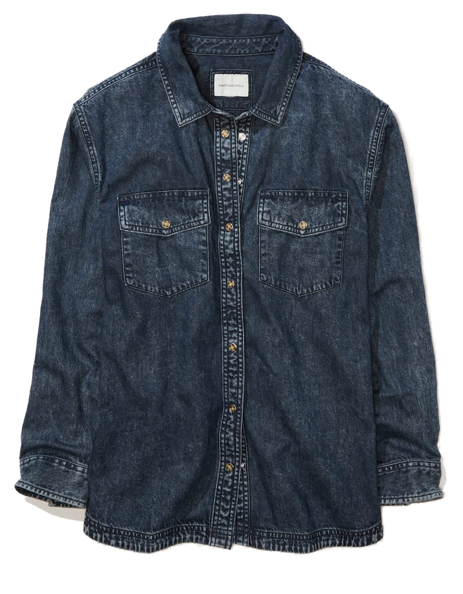American EagleWomen Oversized Denim Button-Up Shirt