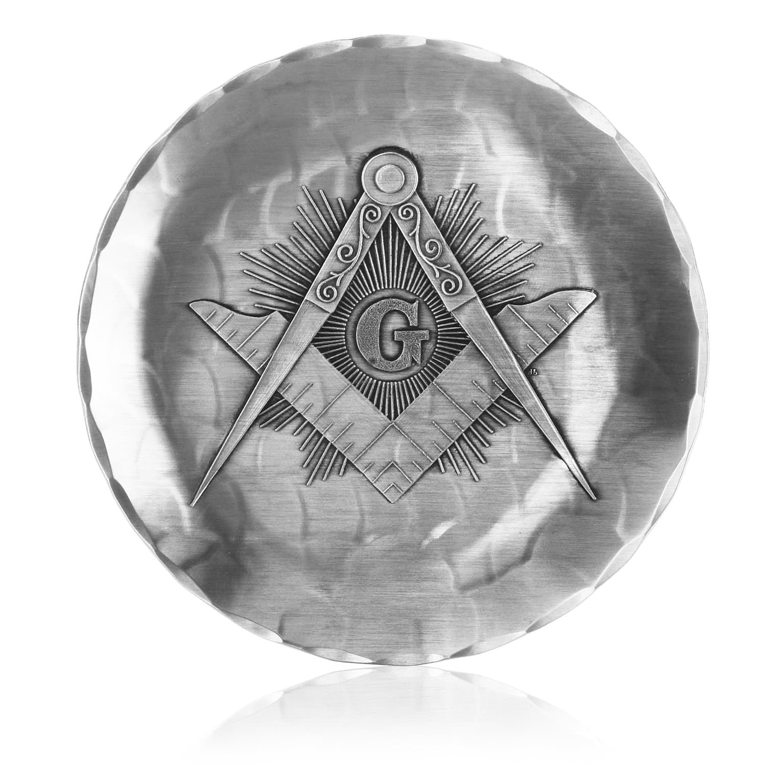 Wendell August Masonic Coaster, Aluminum, Keeps Tabletops Safe, 4.5 Inch Round Coaster