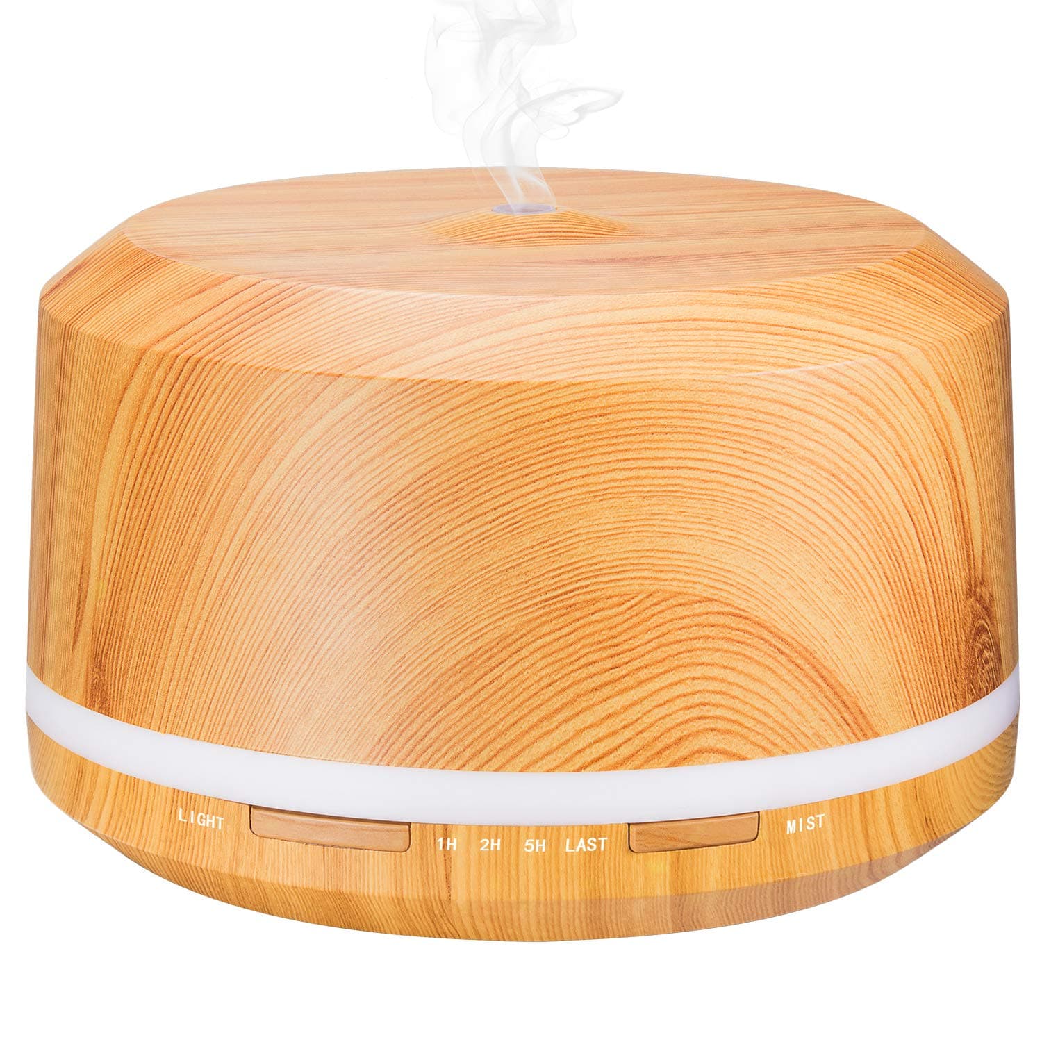BAXIA TECHNOLOGY 450ml Aromatherapy Essential Oil Diffuser Wood Grain Ultrasonic Cool Mist Diffusers with 8 Color Changing Light Waterless Auto Shut-Off for Home Spa Nuring Yoga Office