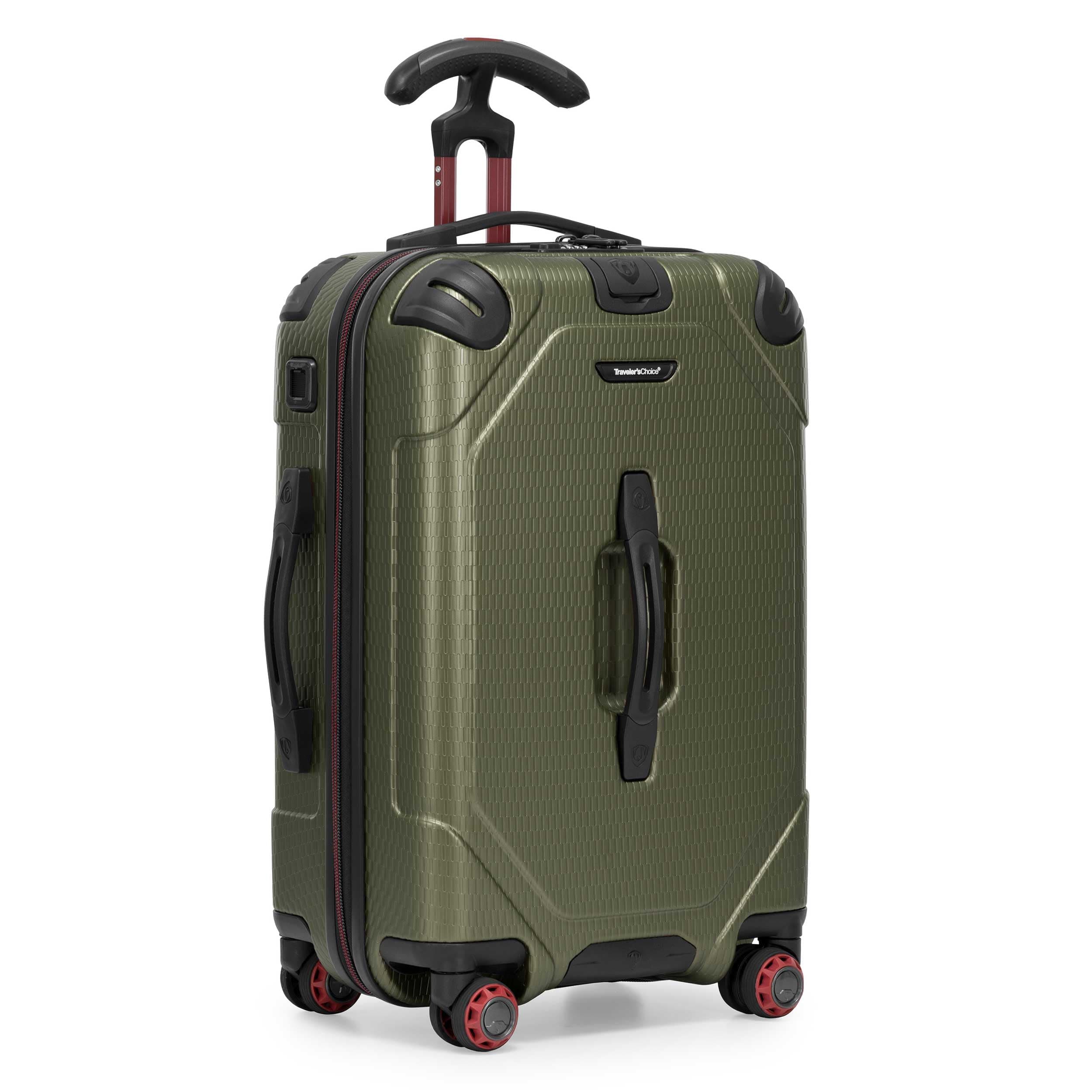 Maxporter II Polycarbonate Hardside Trunk with Spinner Wheels, Green, 22-Inch Carry-on Luggage