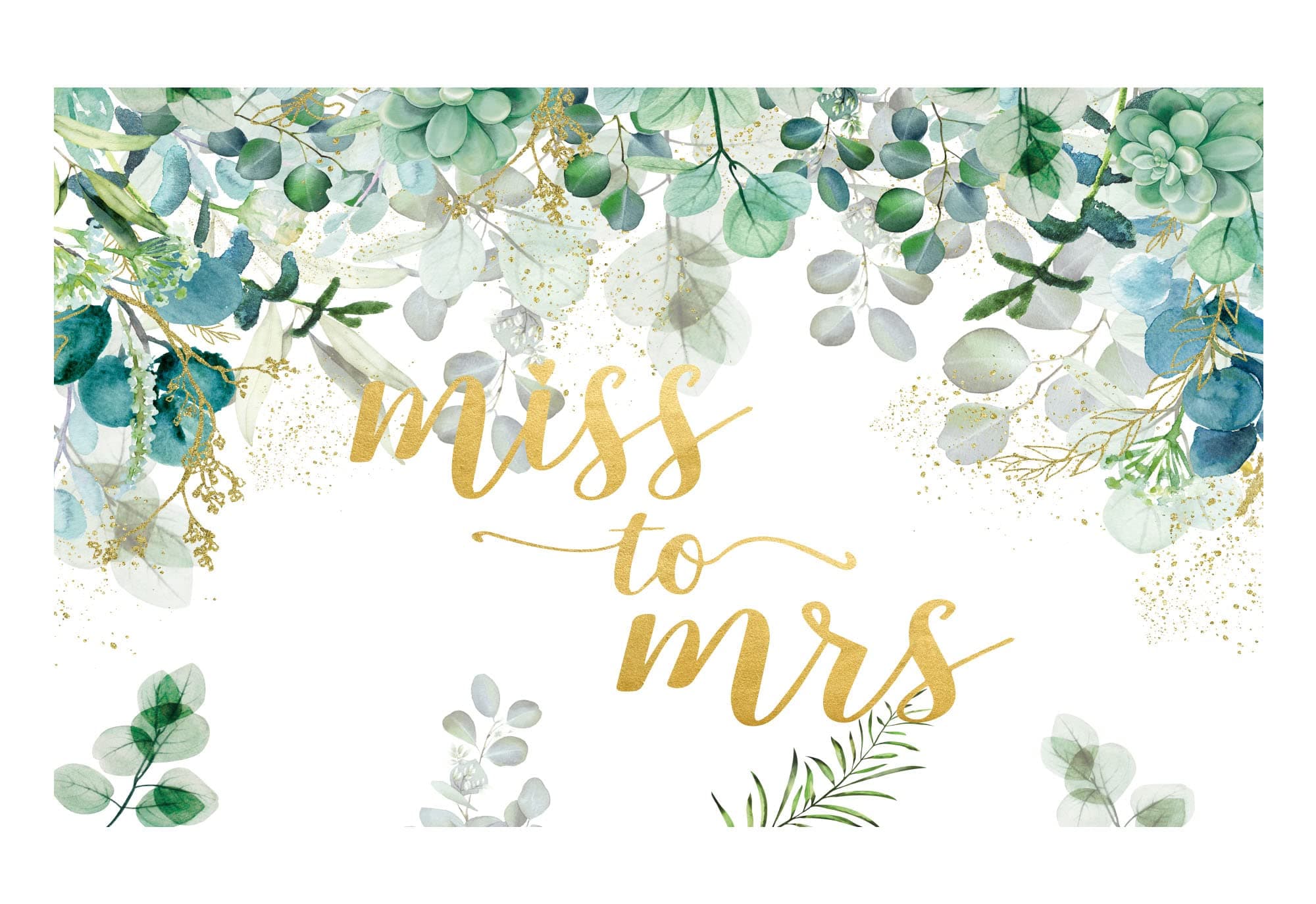 Funnytree Rustic Miss to Mrs Bridal Shower Backdrop Green Forest Leaves Floral Background Wedding Bride to Be Engagement Bachelorette Decoration Supplies Photo Booth Props