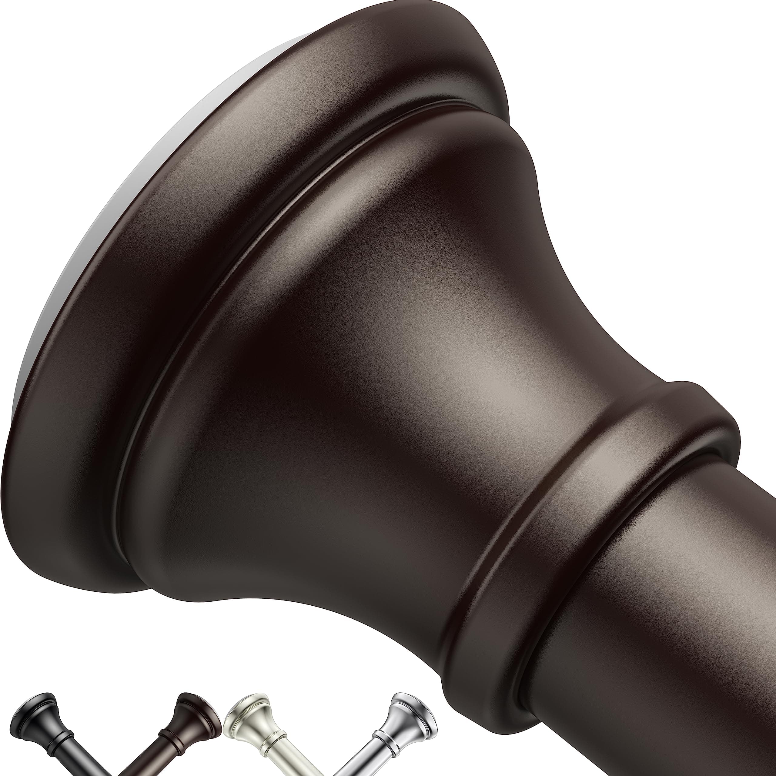 Bronze Shower Curtain Rods,43-72 Inches, Rust Resistance, Adjustable Tension Rod with Durable Spring, No Drilling, Use for Bathroom, Bedroom, Kitchen, Balcony, Home