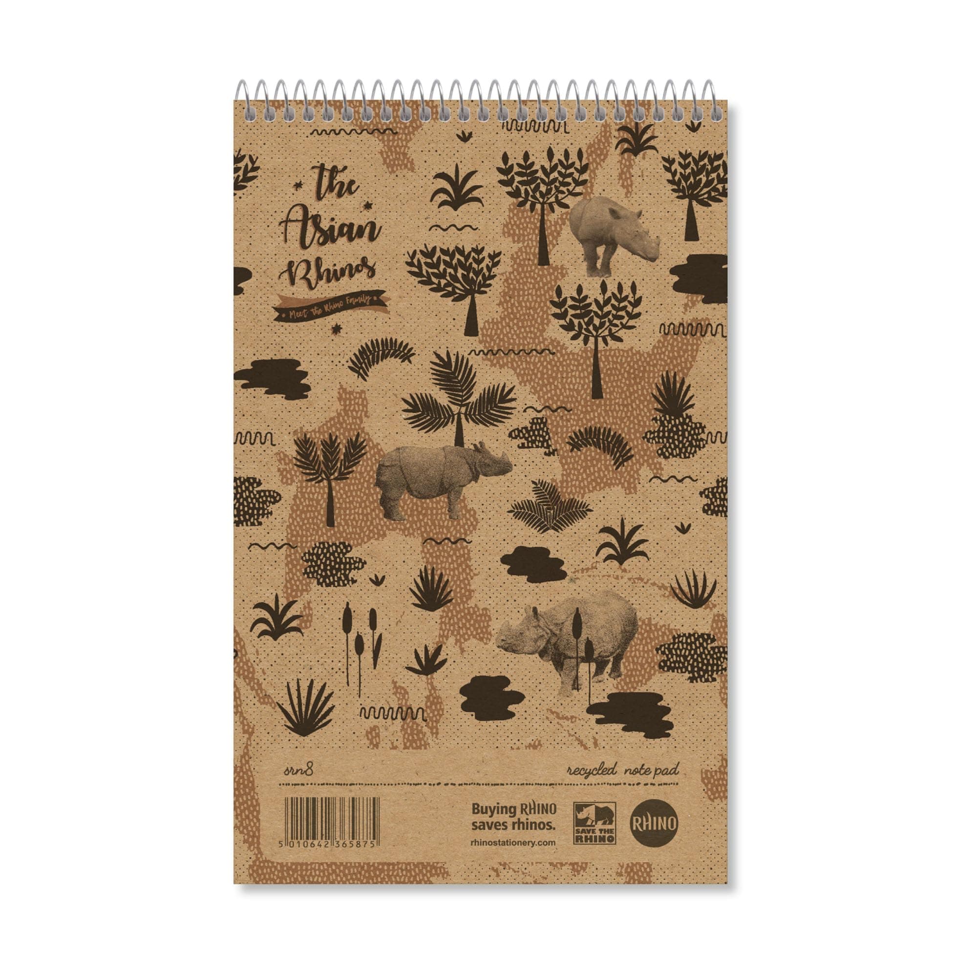 Rhino Recycled Shorthand Notebook, 160 Page / 8mm Lined Notepad, 1 Pack, Reporters Spiral Notebook, Wirebound Writing Pad