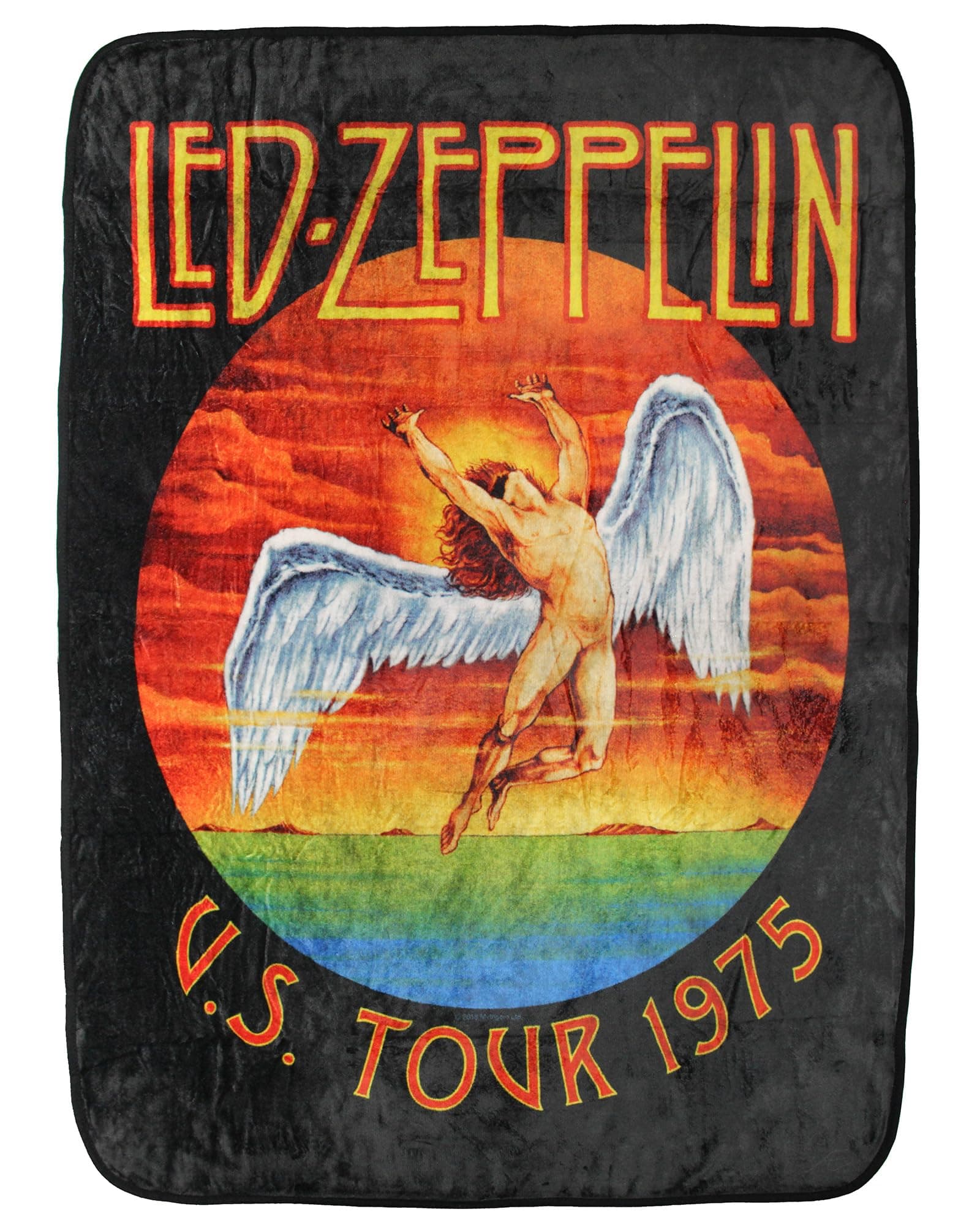 Led Zeppelin Throw Blanket Icarus Angel U.S Tour 1975 Music Band Plush Fuzzy Soft Throw Blanket