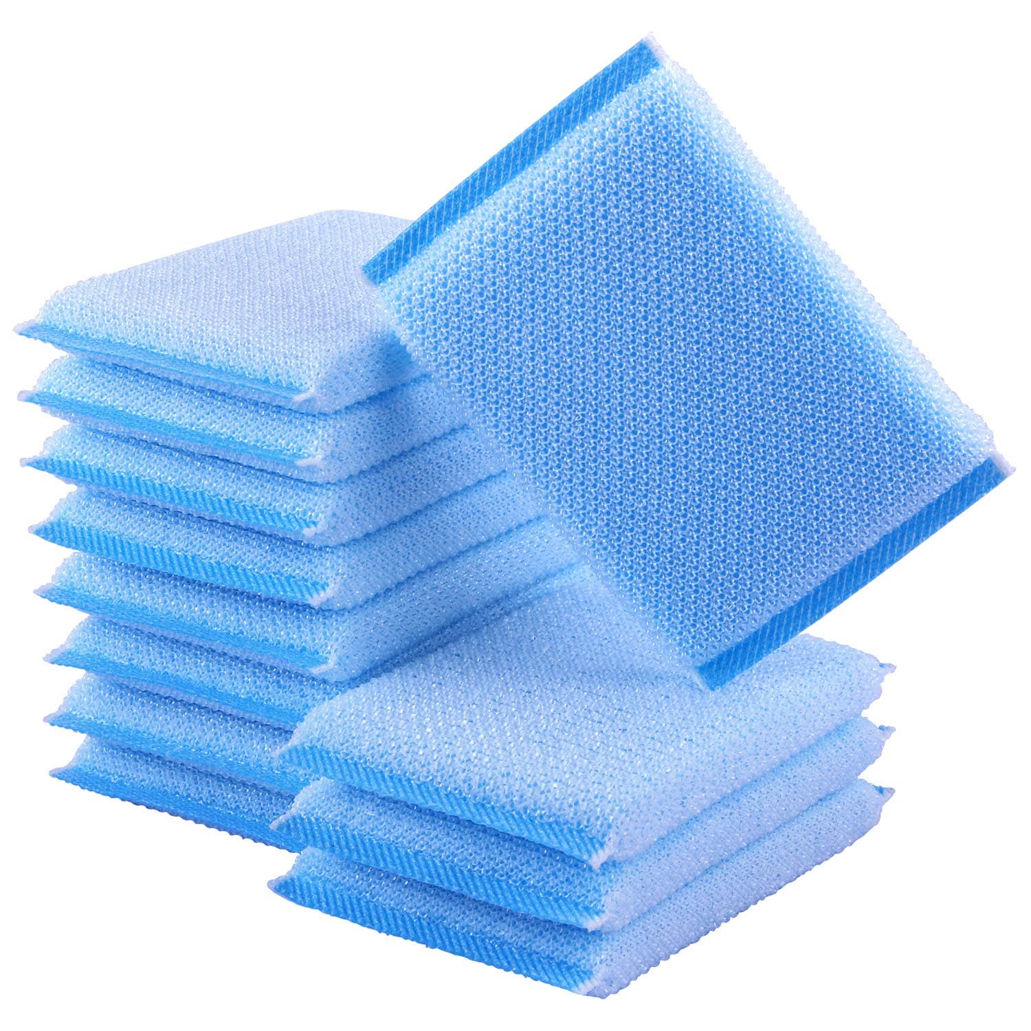 PANYEE Nylon Cleaning Scrub Pad 12 Pack,Long-Lasting and Reusable Dishwashing Sponge,All-Purpose Scouring Pads Sponge for Kitchen,Bathroom