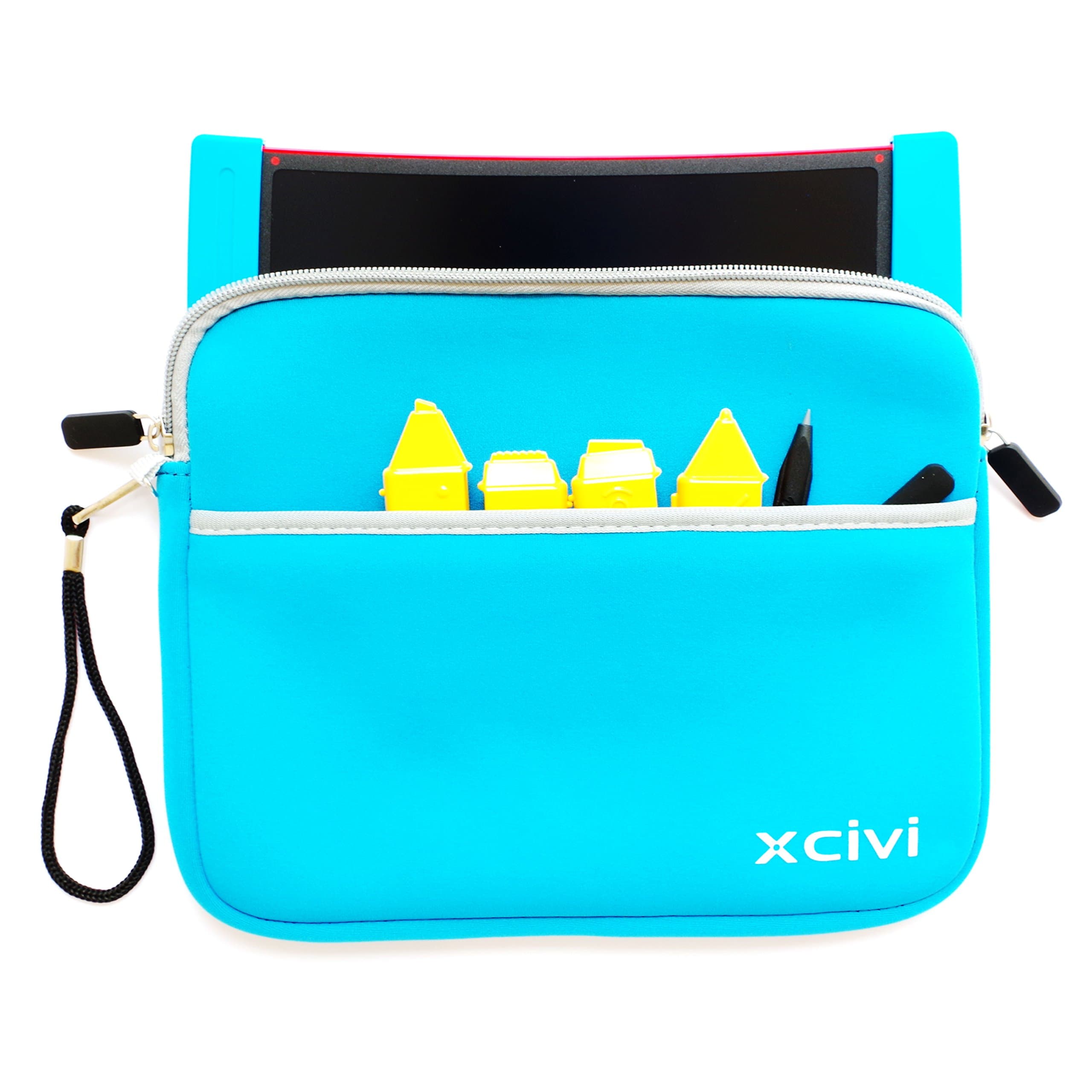 Xcivi Neoprene Protective Carry Case for Boogie Board Scribble 'n Play with Zip Accessary Pocket (Blue)