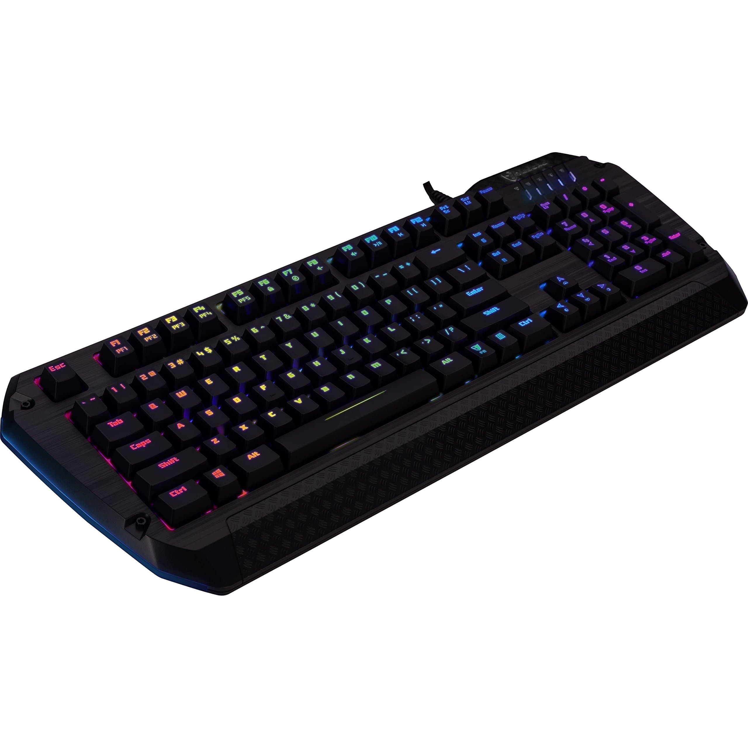 Tesoro Lobera Spectrum G5SFL Red Mechanical Switch USB Hub Single Individual Per Key Full Color RGB LED Backlit Side Illuminated Mechanical Gaming Keyboard TS-G5SFL RD