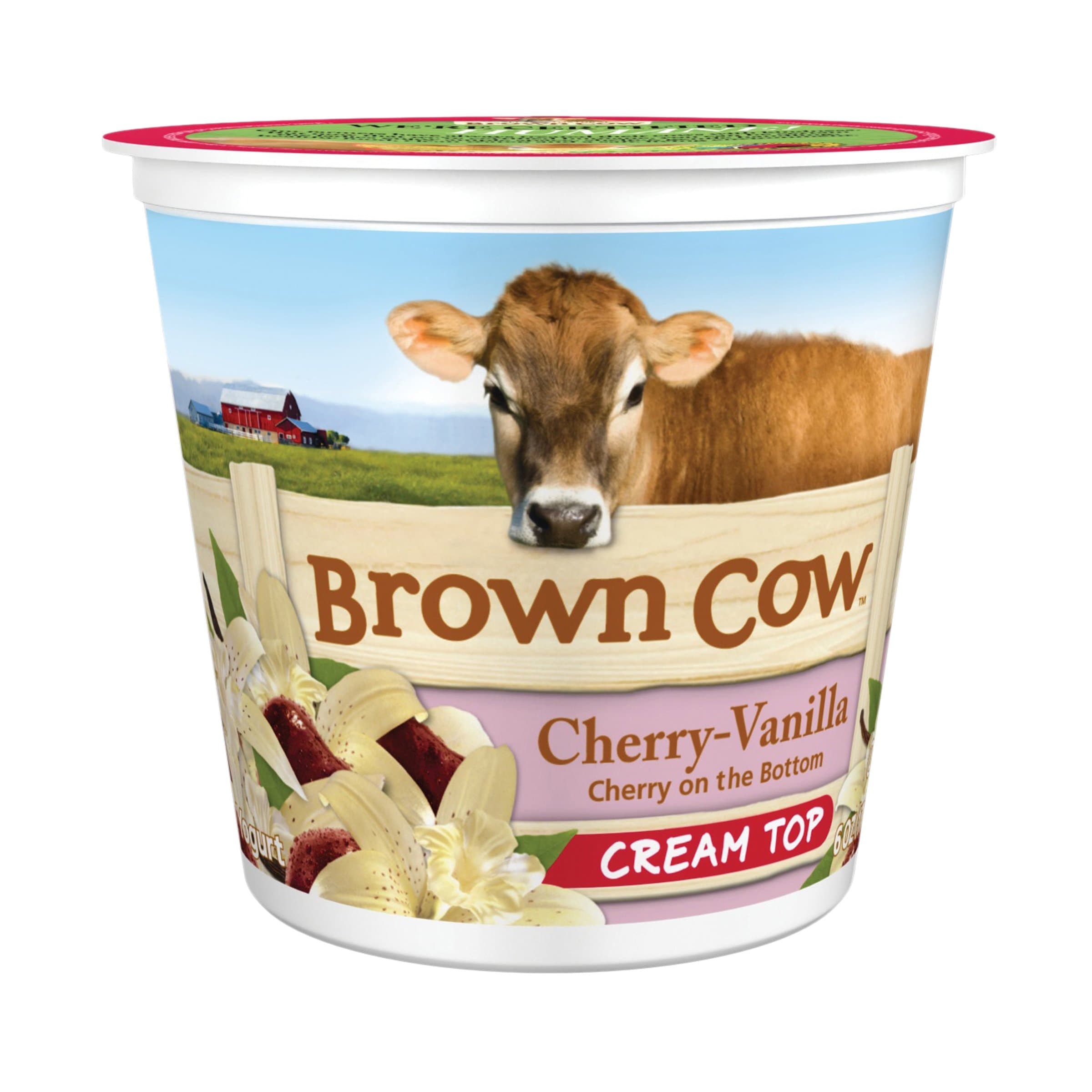 Brown Cow Fruit On The Bottom Yogurt, Cherry Vanilla, 5.3 Ounce (Pack of 12)