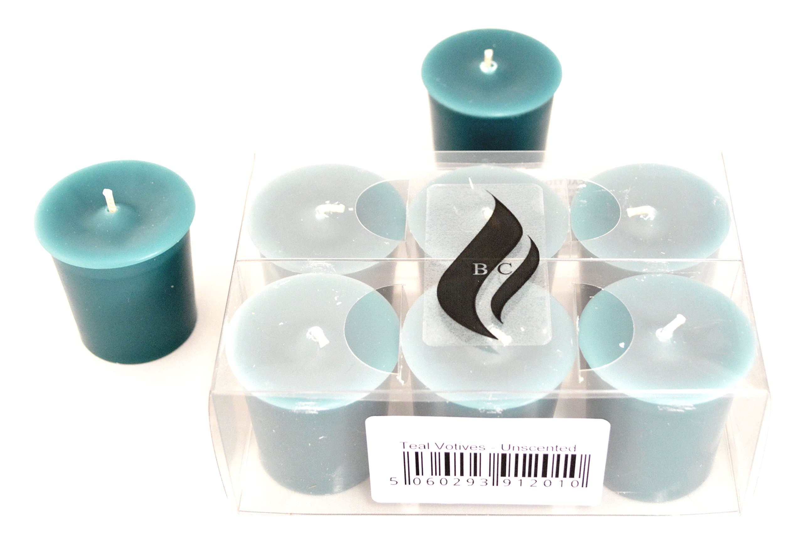 6 x Votive Candles - Unscented (Teal)