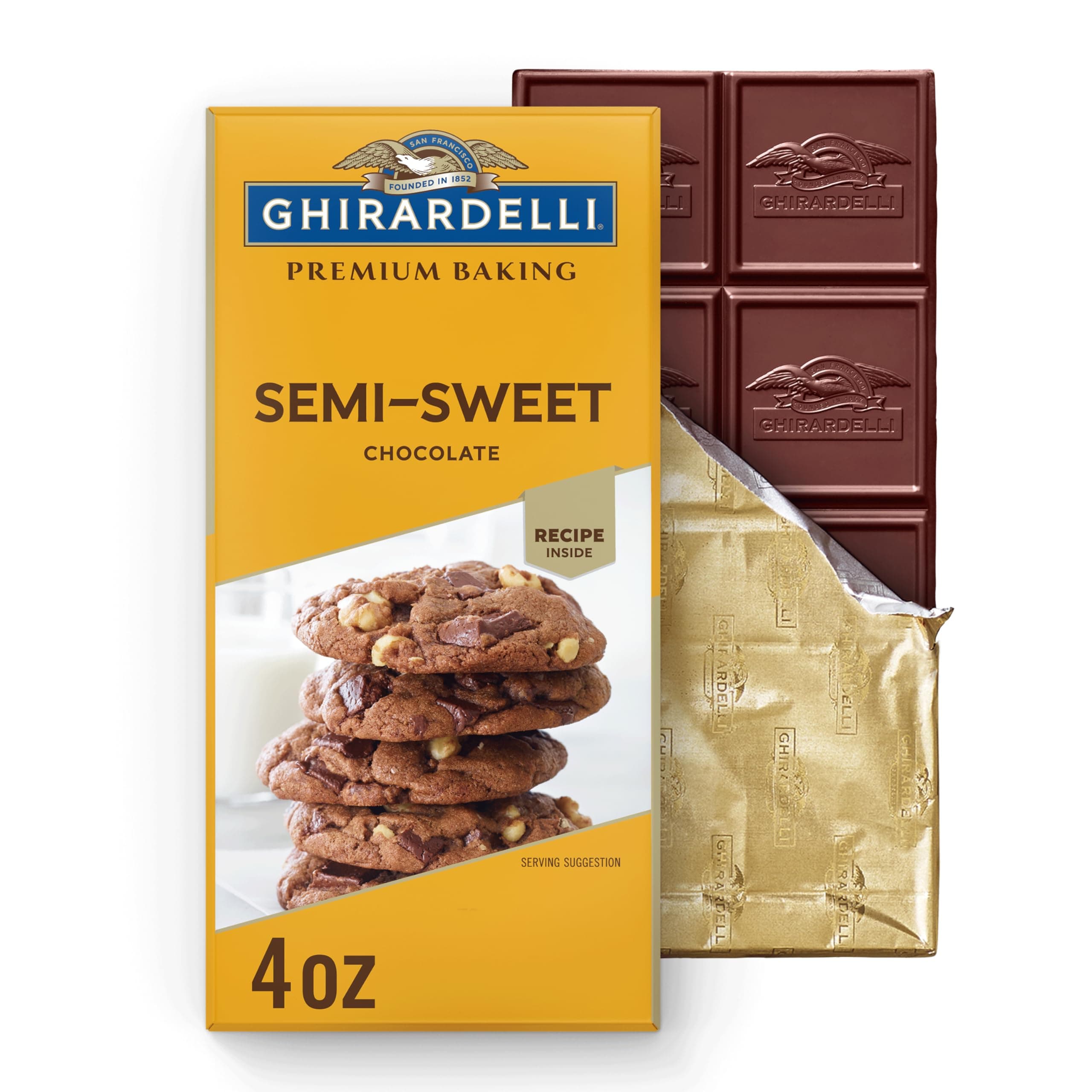 Premium Semi-Sweet Chocolate Baking Bar, 4 OZ Bar (12 bars)