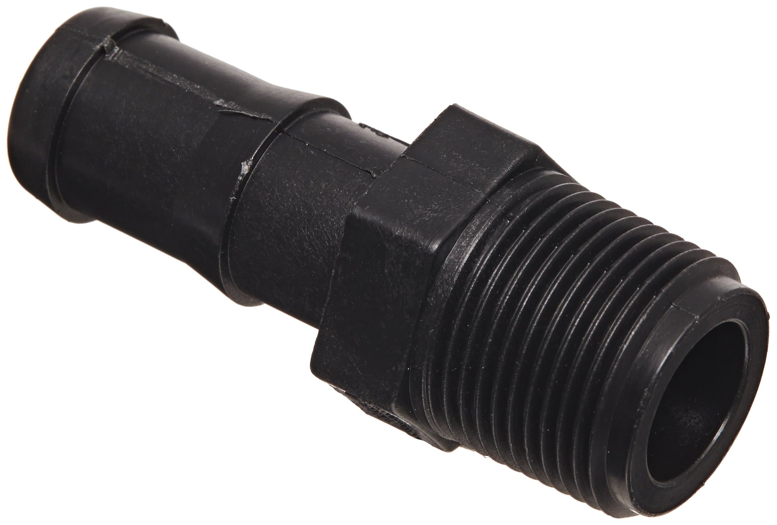 Banjo HB075 Polypropylene Hose Fitting, Adapter, 3/4" NPT Male x 3/4" Barbed,Black