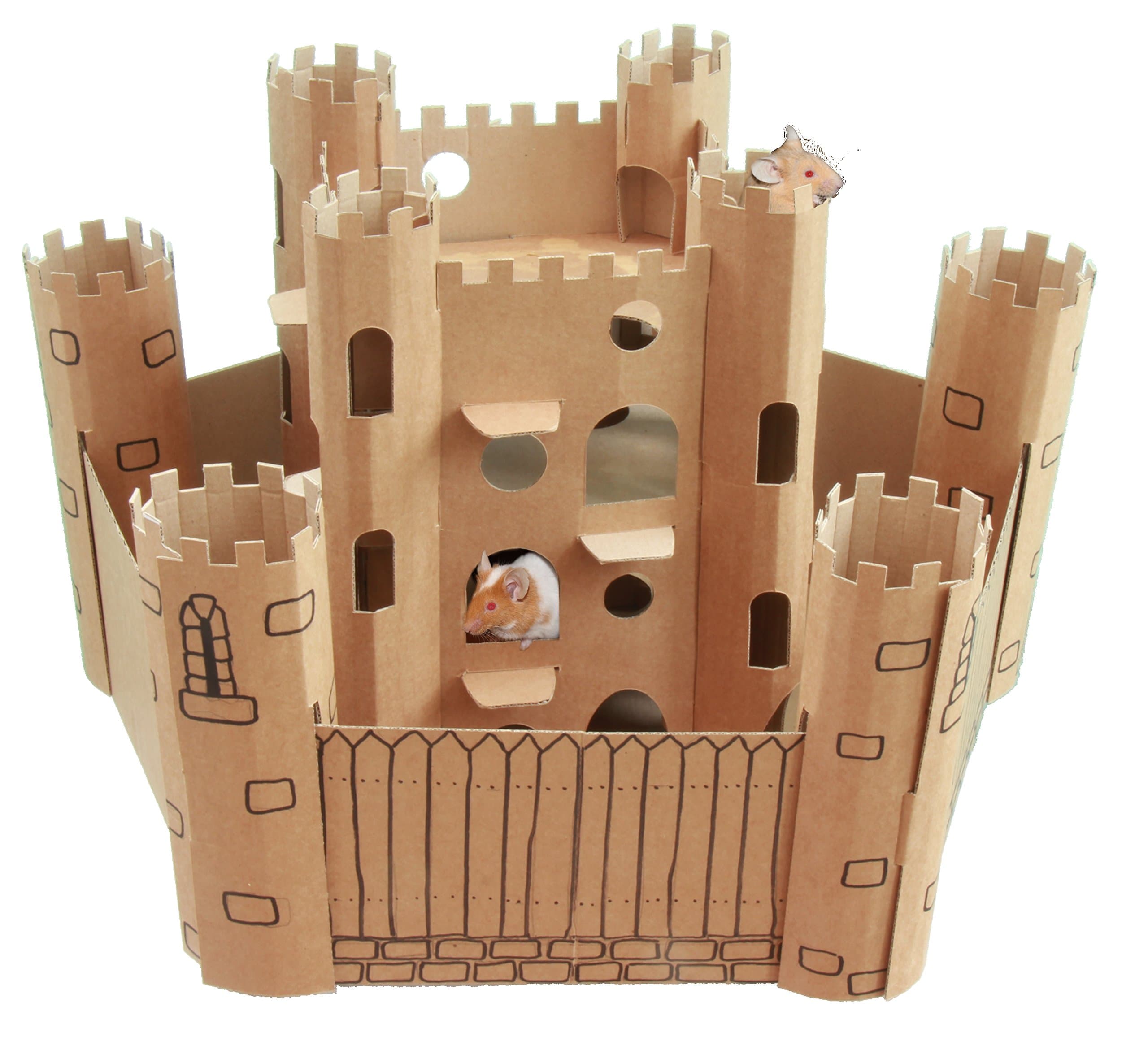 SmartKitz Cardboard Pet Castle, Small, 23 x 23 x32 cm