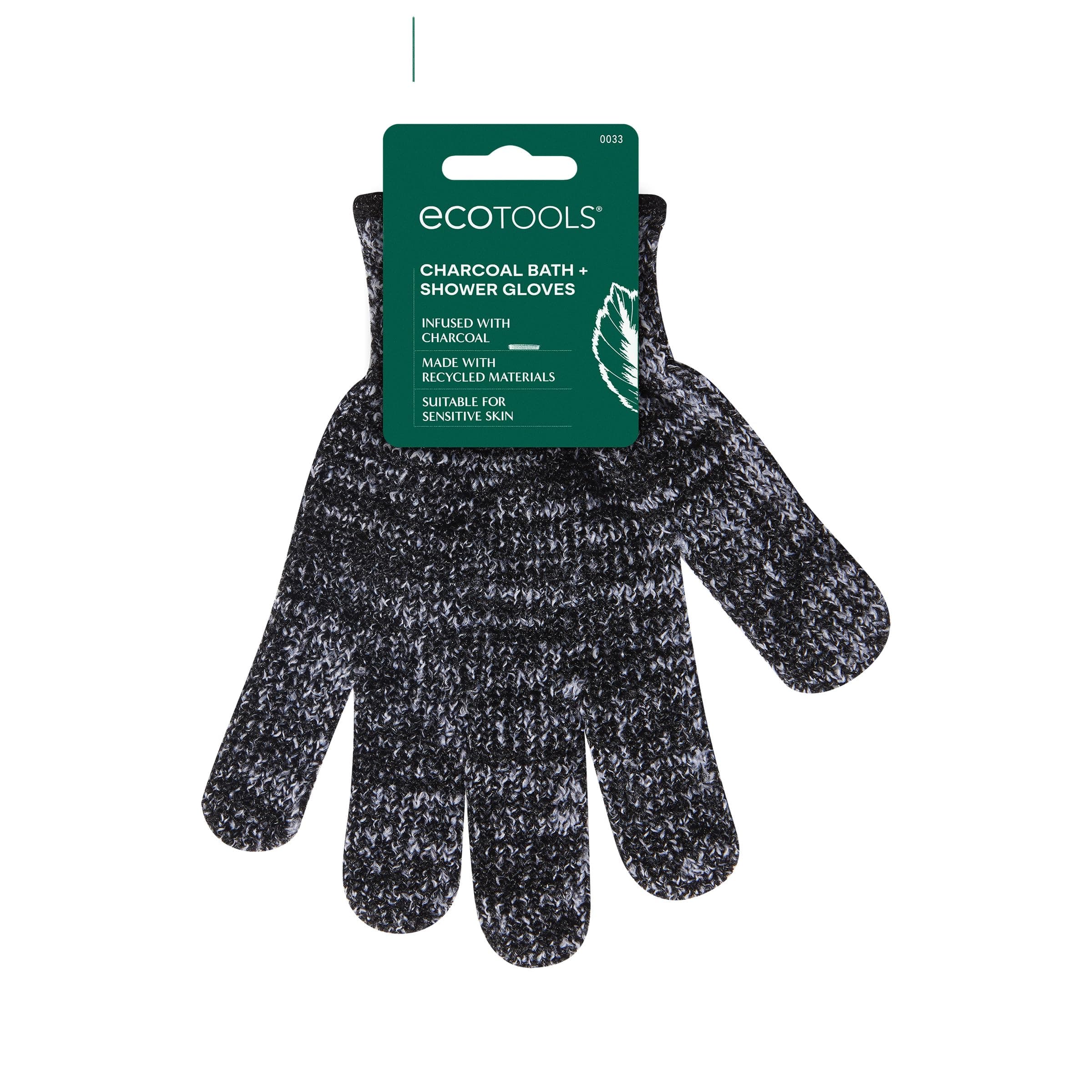 Charcoal Bath + Shower Gloves, Exfoliating Gloves Remove Dead Skin & Cleanse Whole Body, Bath Gloves Infused With Charcoal To Scrub & Purify Skin, Cruelty Free, 1 Pair (2 Gloves)
