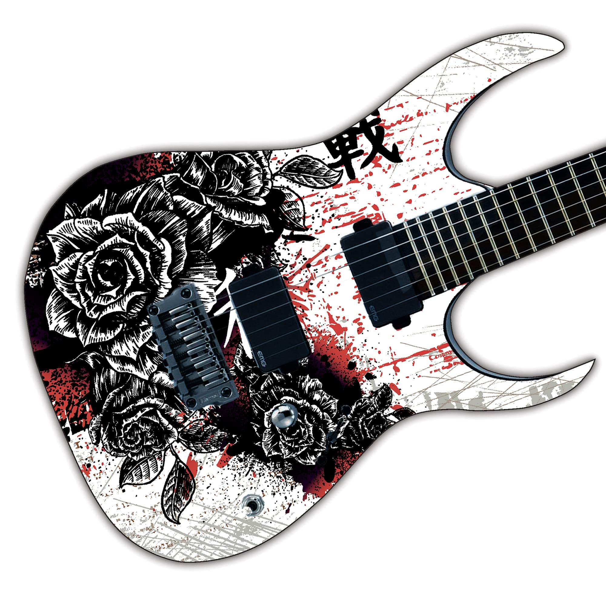 Guitar Wrap Custom Laminated Vinyl Decal Sticker The Black Rose GS81