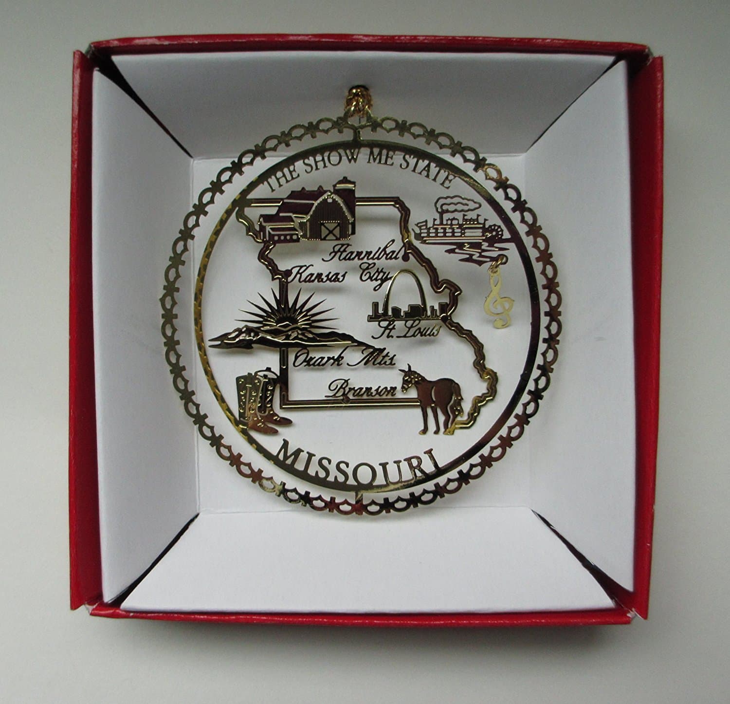 Missouri Ornament State Landmarks Brass Souvenir